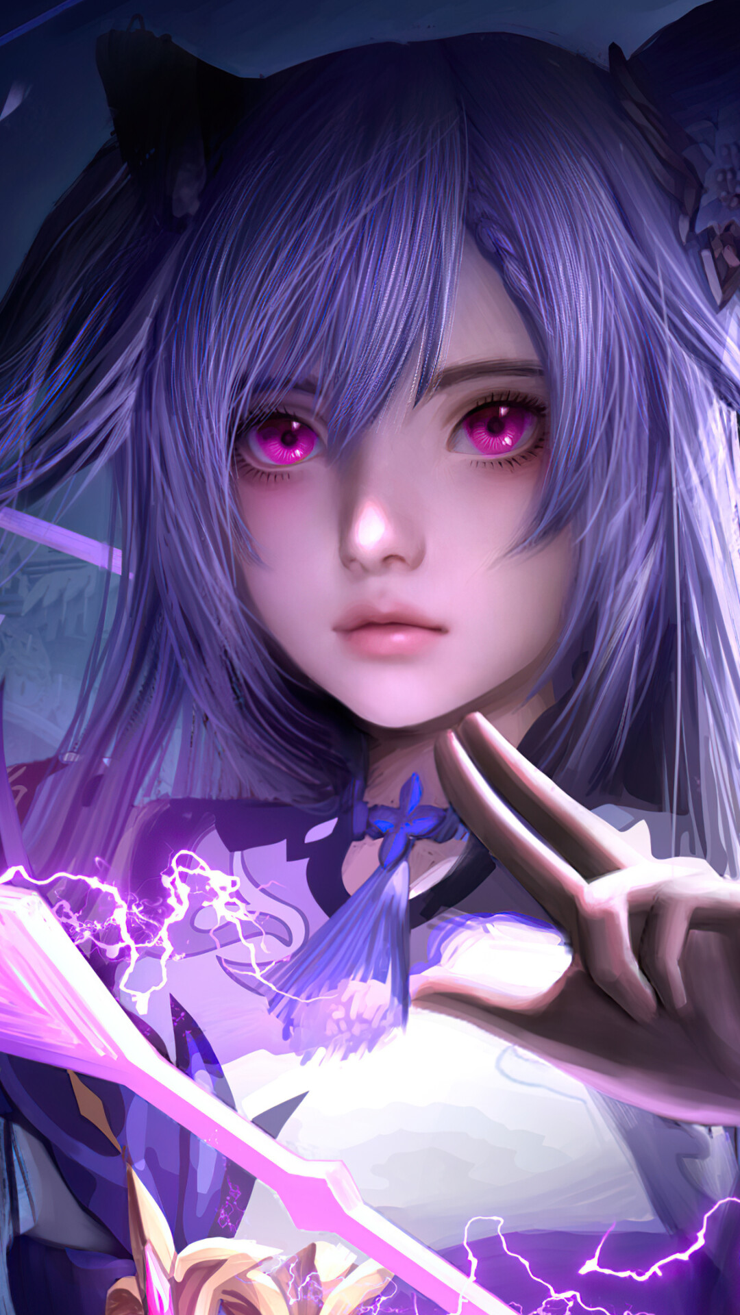 Genshin Impact, Keqing, 4K resolution, 1080x1920 Full HD Phone