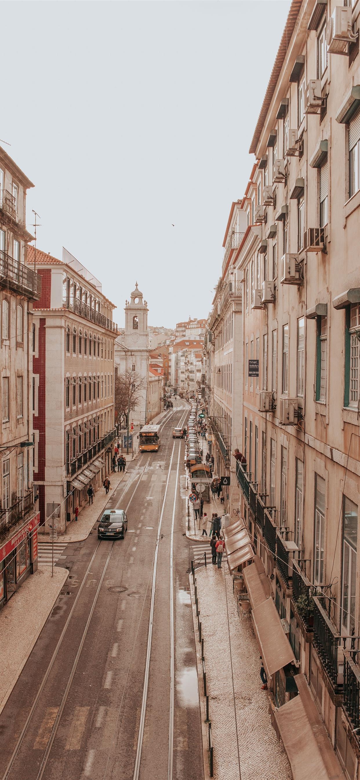 Lisbon Portugal wallpapers, European charm, Urban alleyways, Quaint streets, 1250x2690 HD Phone