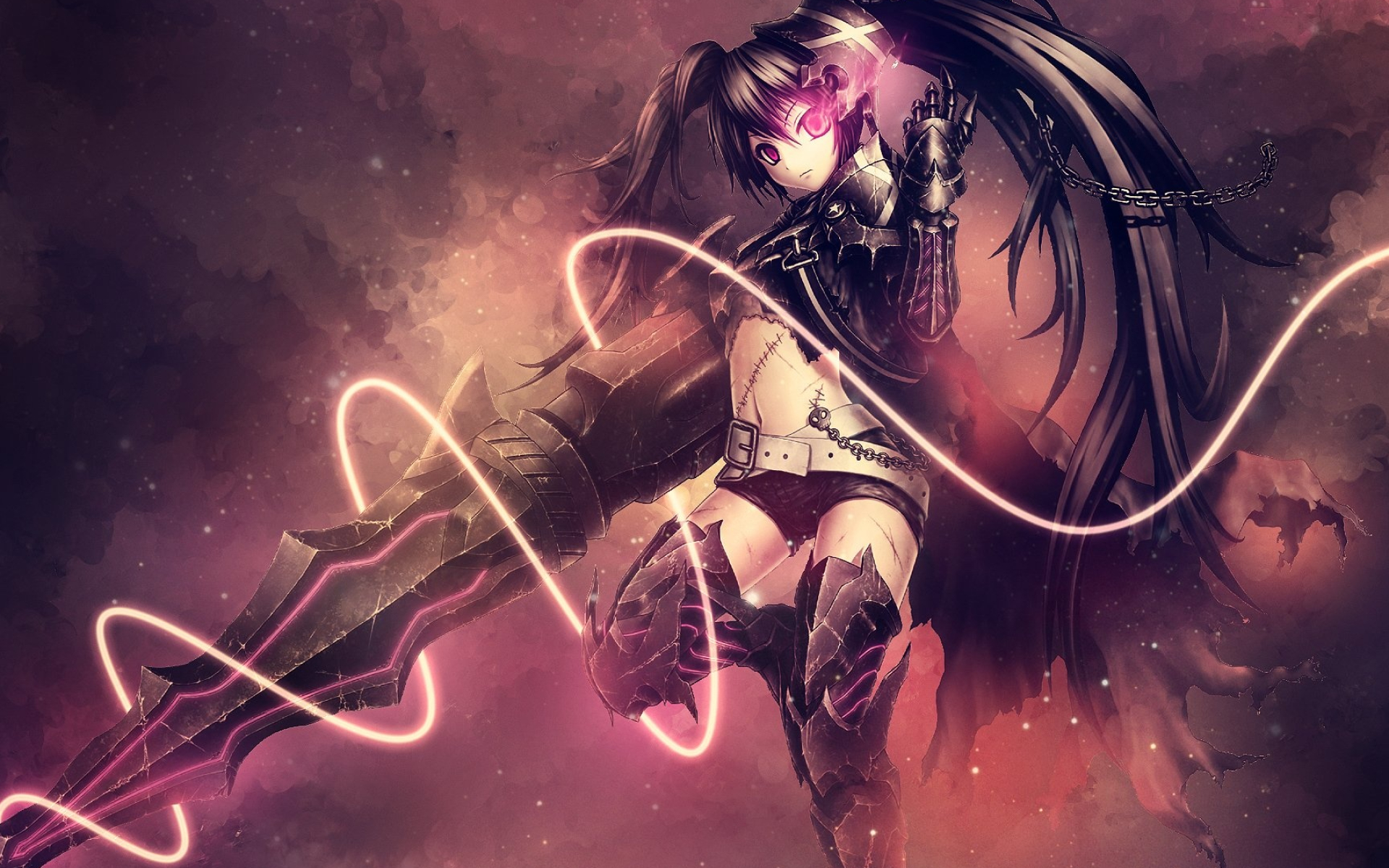 Black Rock Shooter, Insane wallpaper design, Distinctive art style, Intense character, 1920x1200 HD Desktop