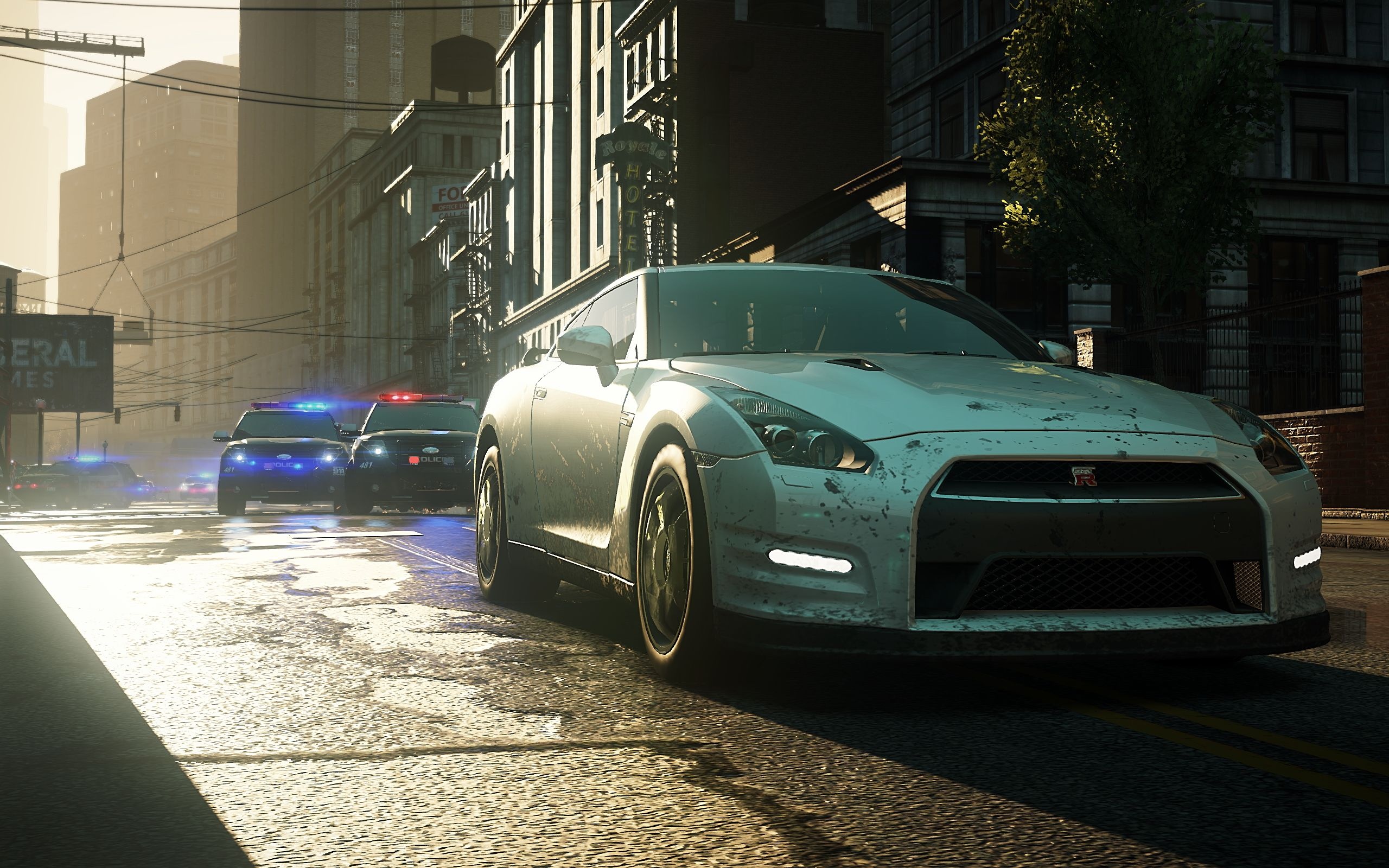 Nissan GT-R Egoist, Fairhaven police cruisers, Fairhaven City street, HD Desktop wallpaper