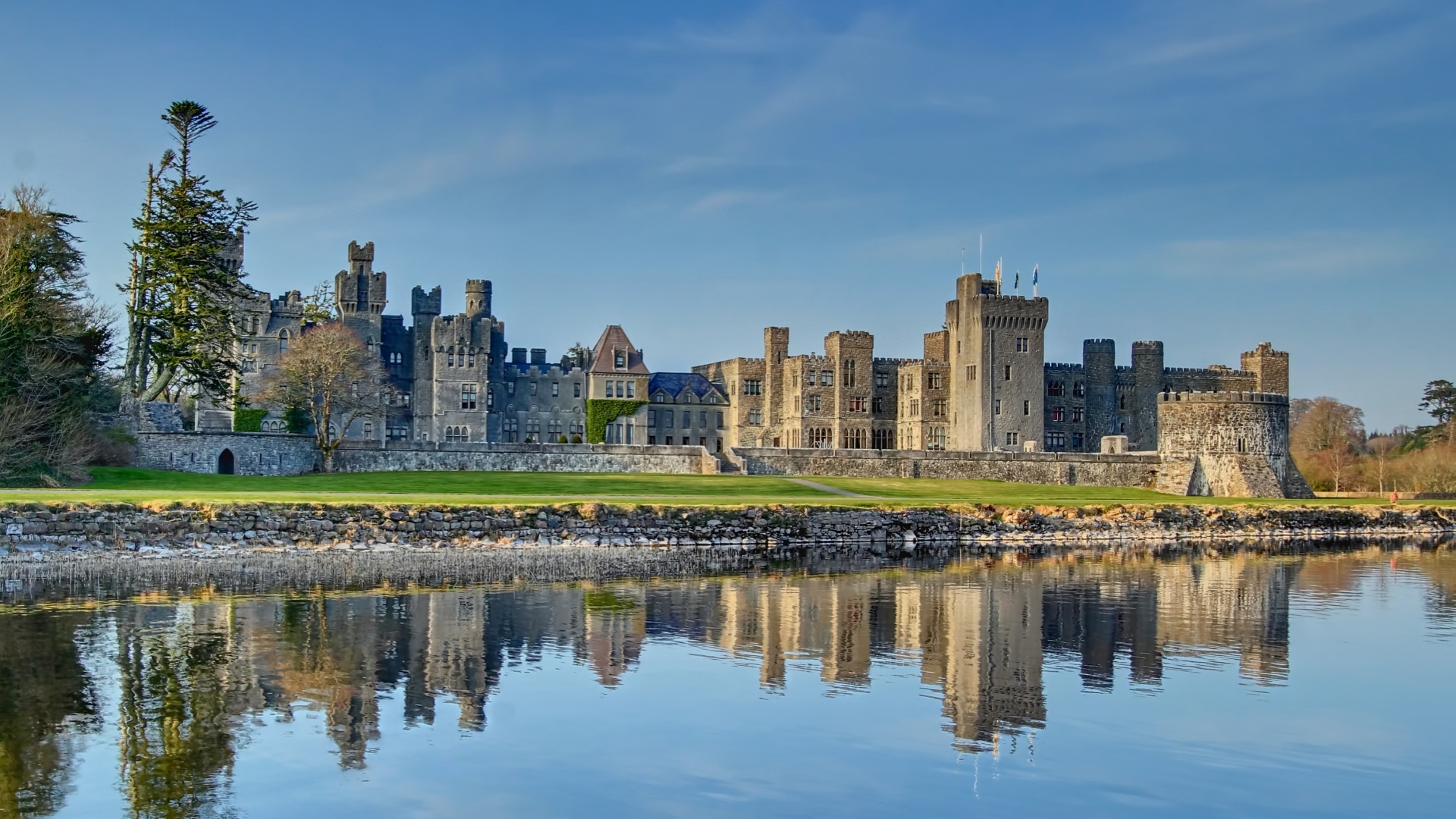 Irish Castle, Ashford Castle, Luxurious accommodation, Hauntingly beautiful, 1920x1080 Full HD Desktop