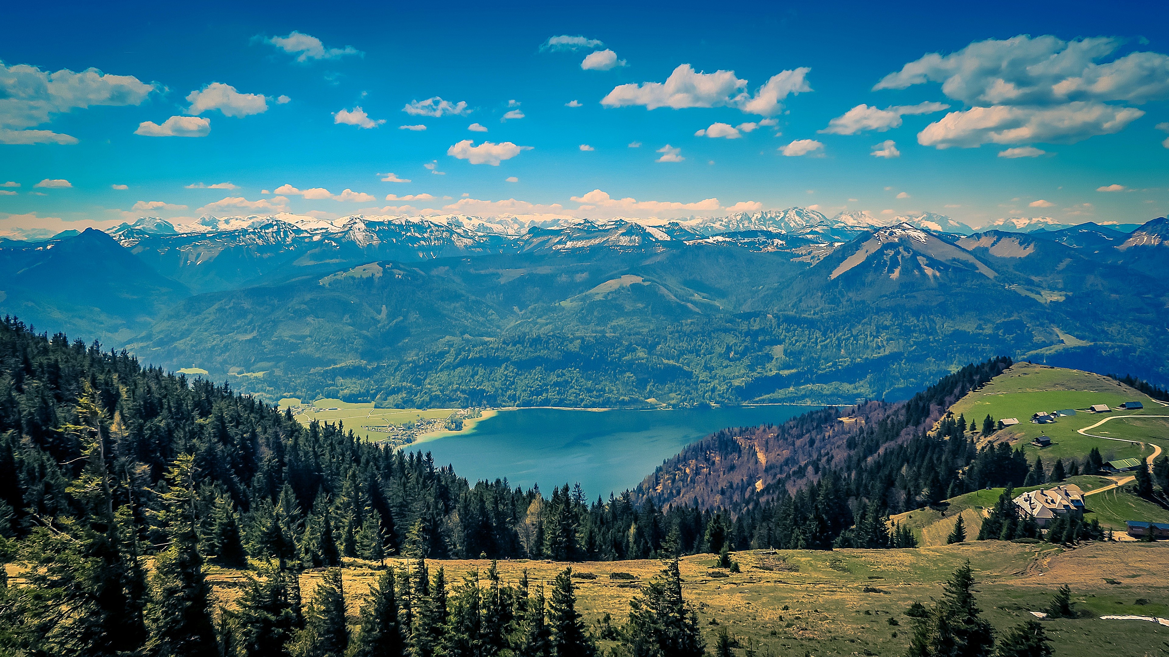 Cool mountain landscapes, Lake in the mountains, Mountainous beauty, Tranquility at its best, 3840x2160 4K Desktop