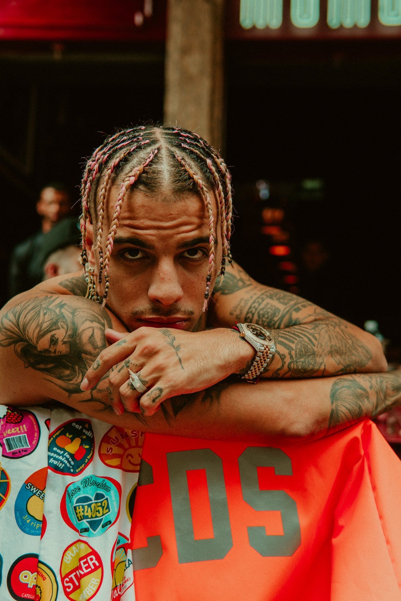 Rauw Alejandro, Boy tattoos, Latin artist, Celebrity crush, 1370x2050 HD Phone