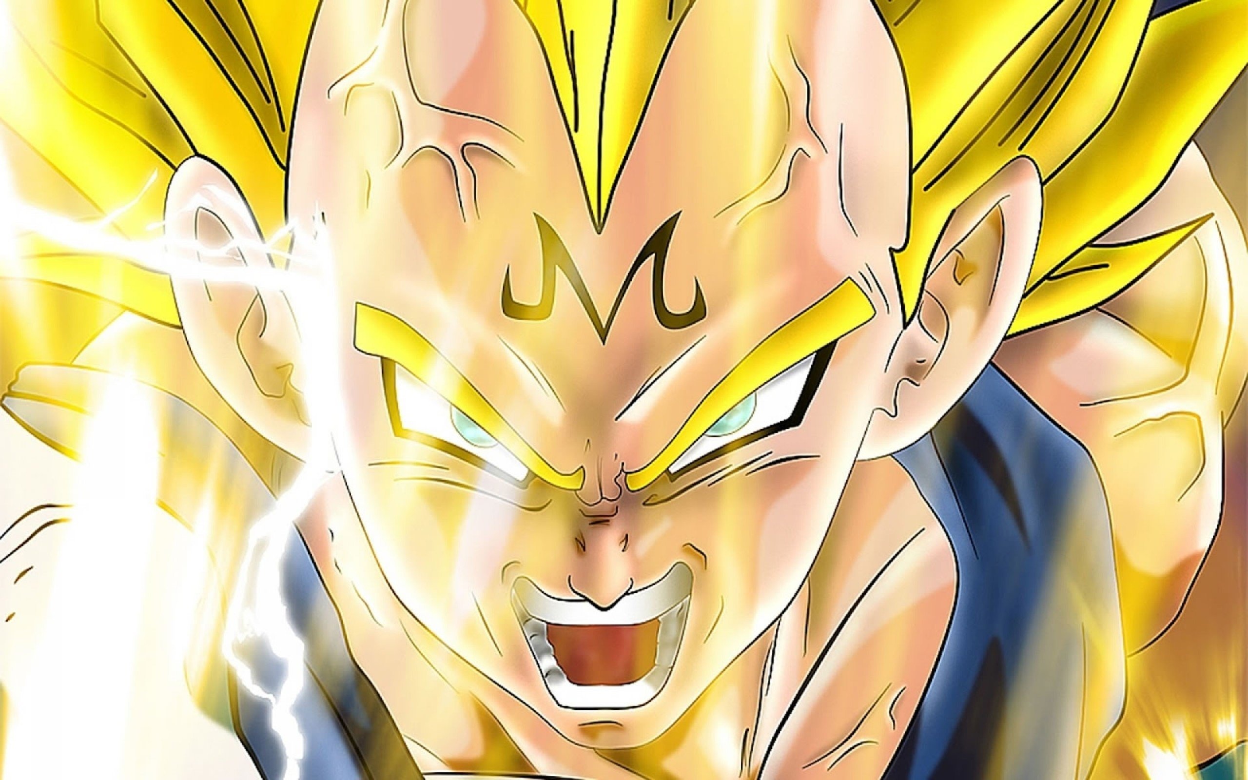 Majin Vegeta, Super Saiyan aura, Dynamic wallpaper, Frenzied energy, 2560x1600 HD Desktop