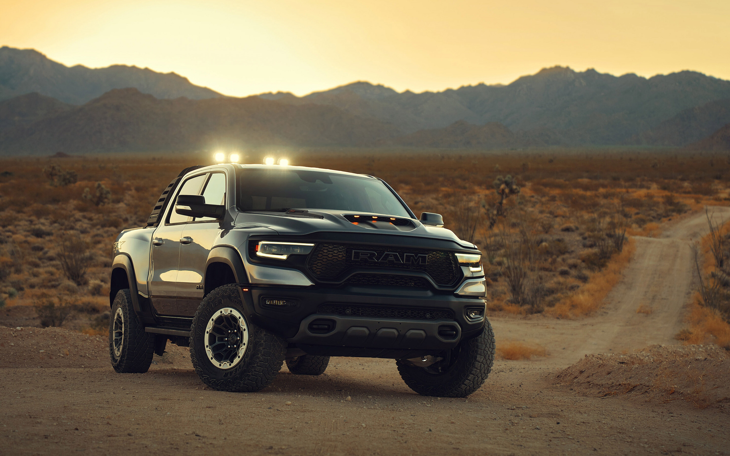 Ram Pickup, Off-road truck, Black pickup truck, American cars, 2880x1800 HD Desktop