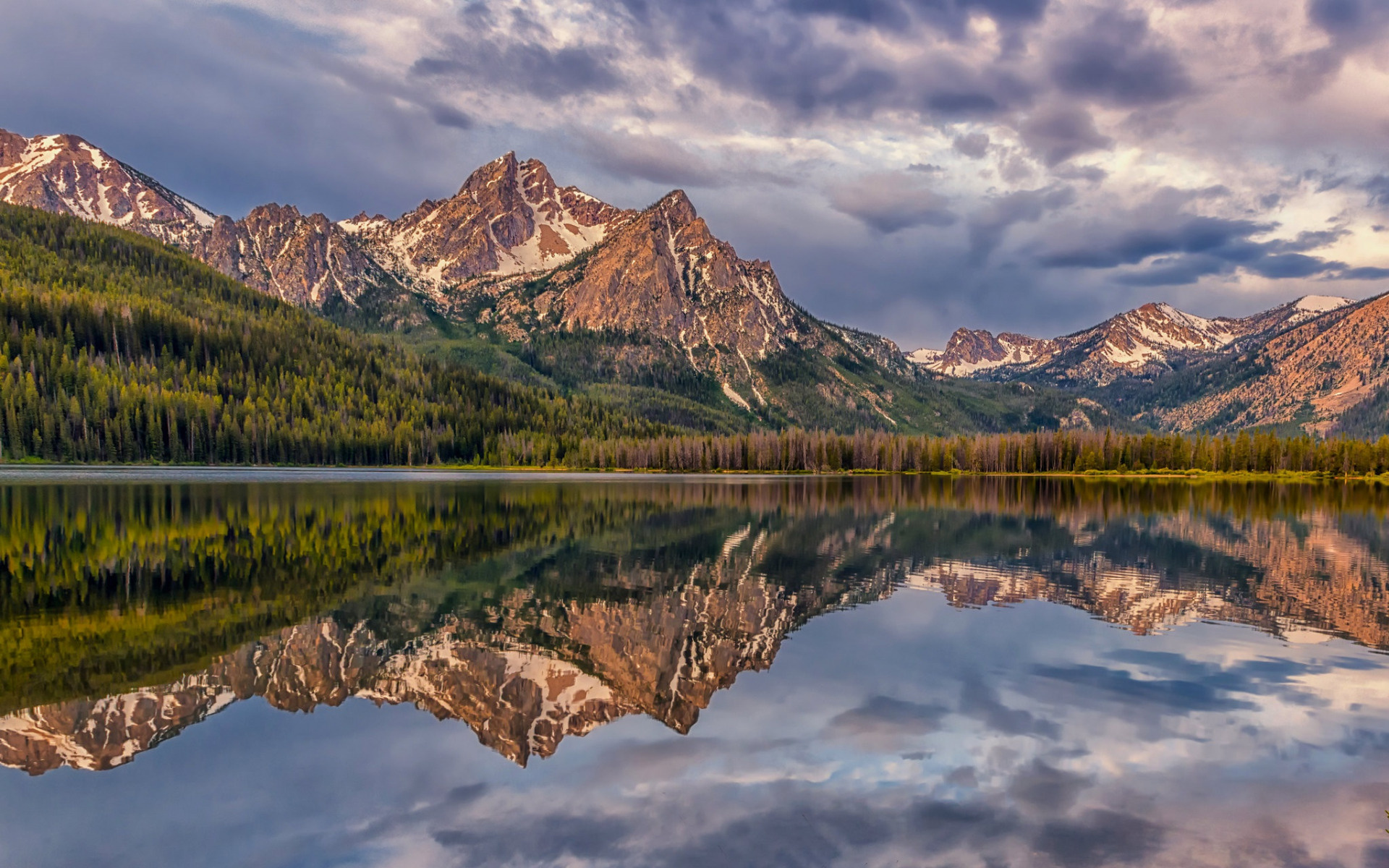 Stanley Lake, Mountain paradise, Spectacular sunsets, Scenic wilderness, 1920x1200 HD Desktop