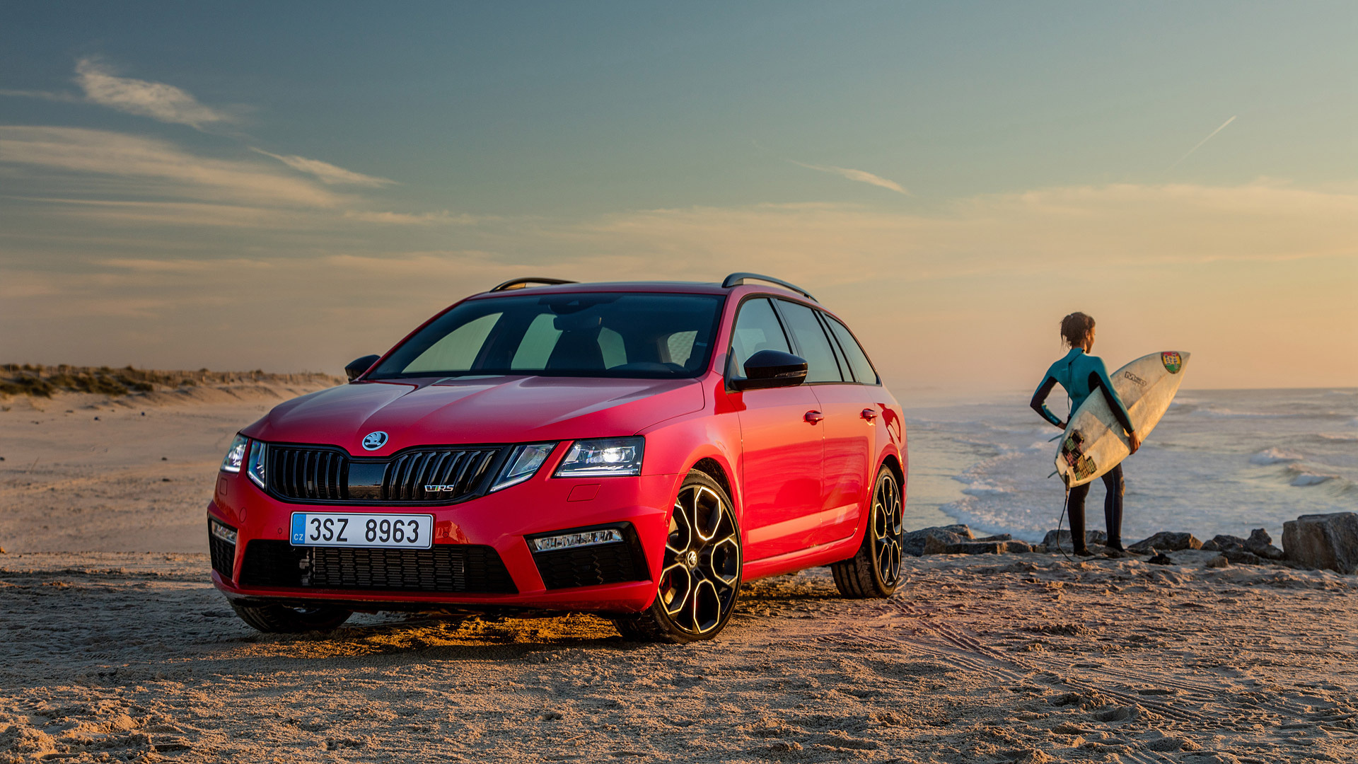 Skoda Octavia, Unmatched elegance, Sleek design, Futuristic appeal, 1920x1080 Full HD Desktop