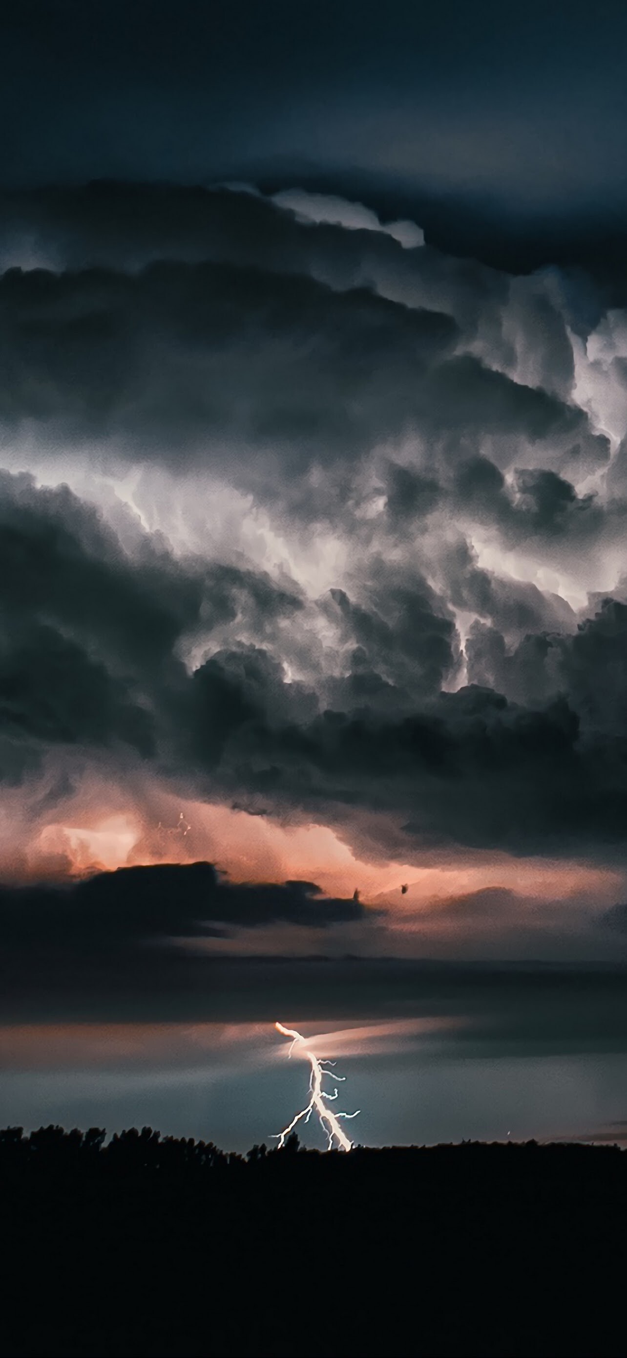 Thunder, Clouds Wallpaper, 1290x2780 HD Phone