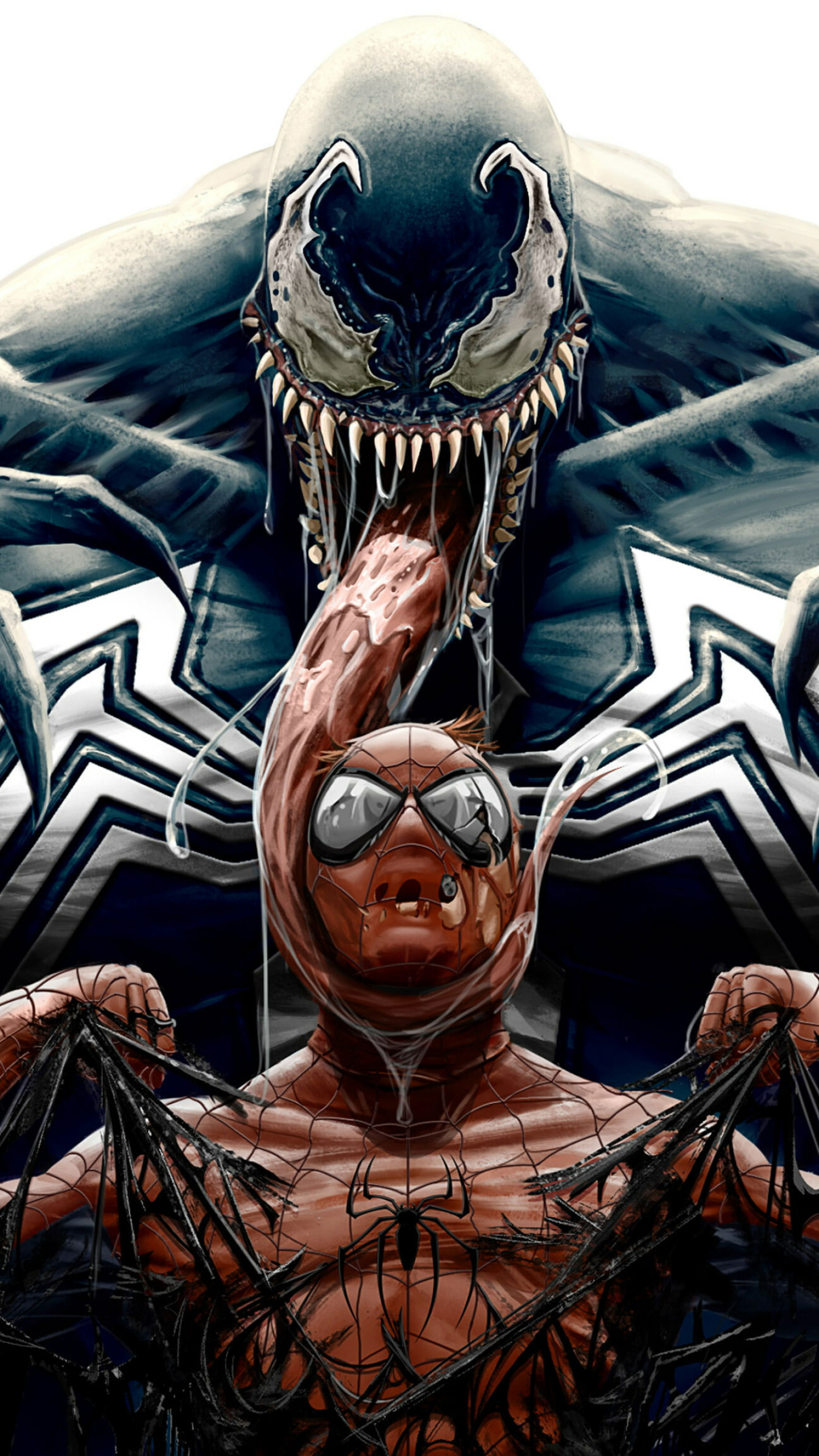 Venom and Spider-Man, Marvel Wallpaper, 1440x2560 HD Phone
