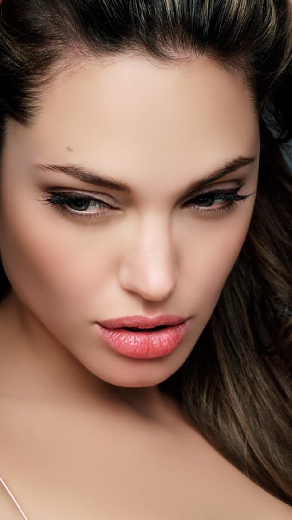 Angelina Jolie, Face and eyes, Fantasy girls, Screen beauty, 1250x2210 HD Phone