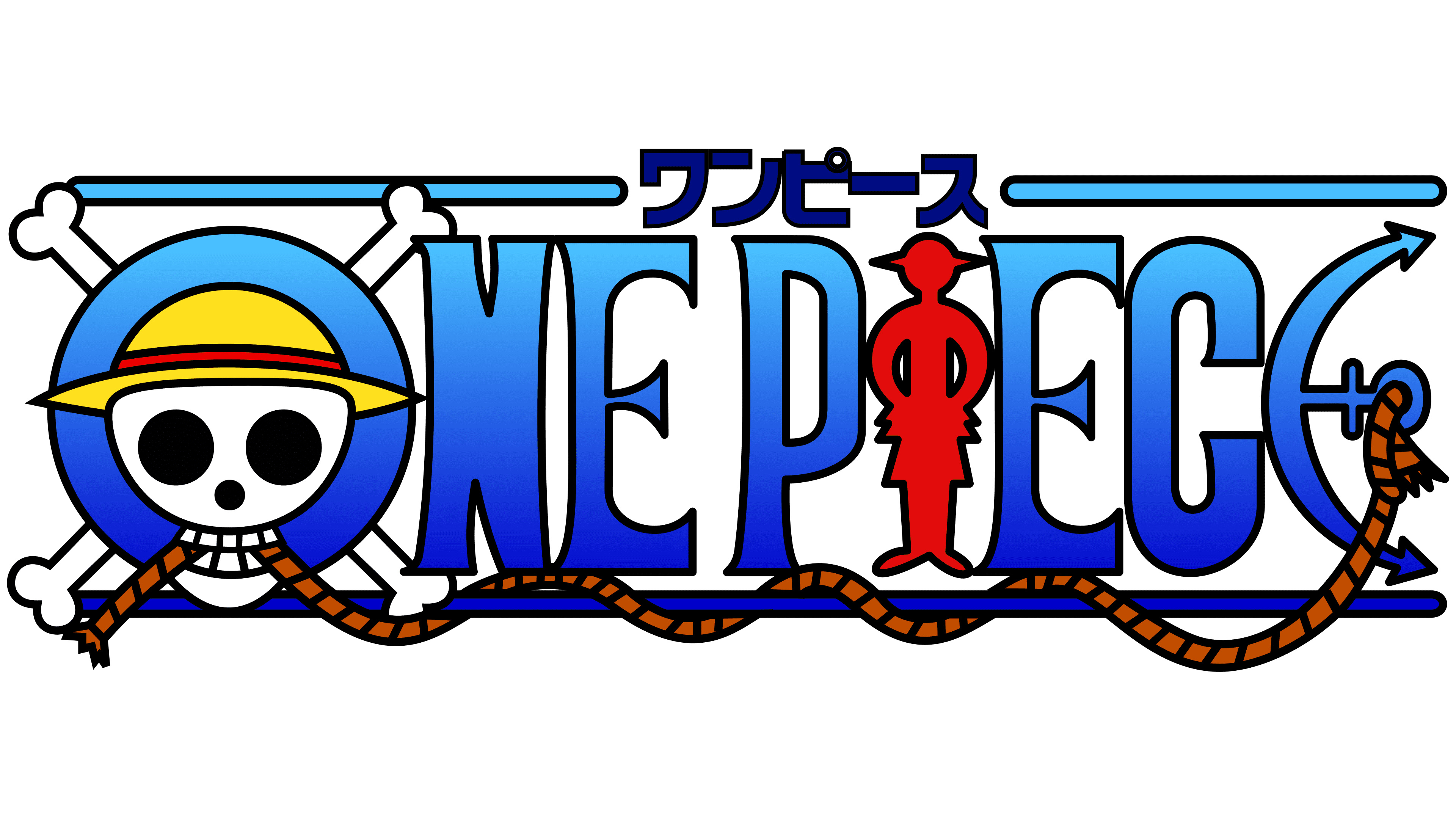One Piece logo, Straw Hat Jolly Roger, Monkey D. Luffy silhouette, 4K Desktop wallpaper