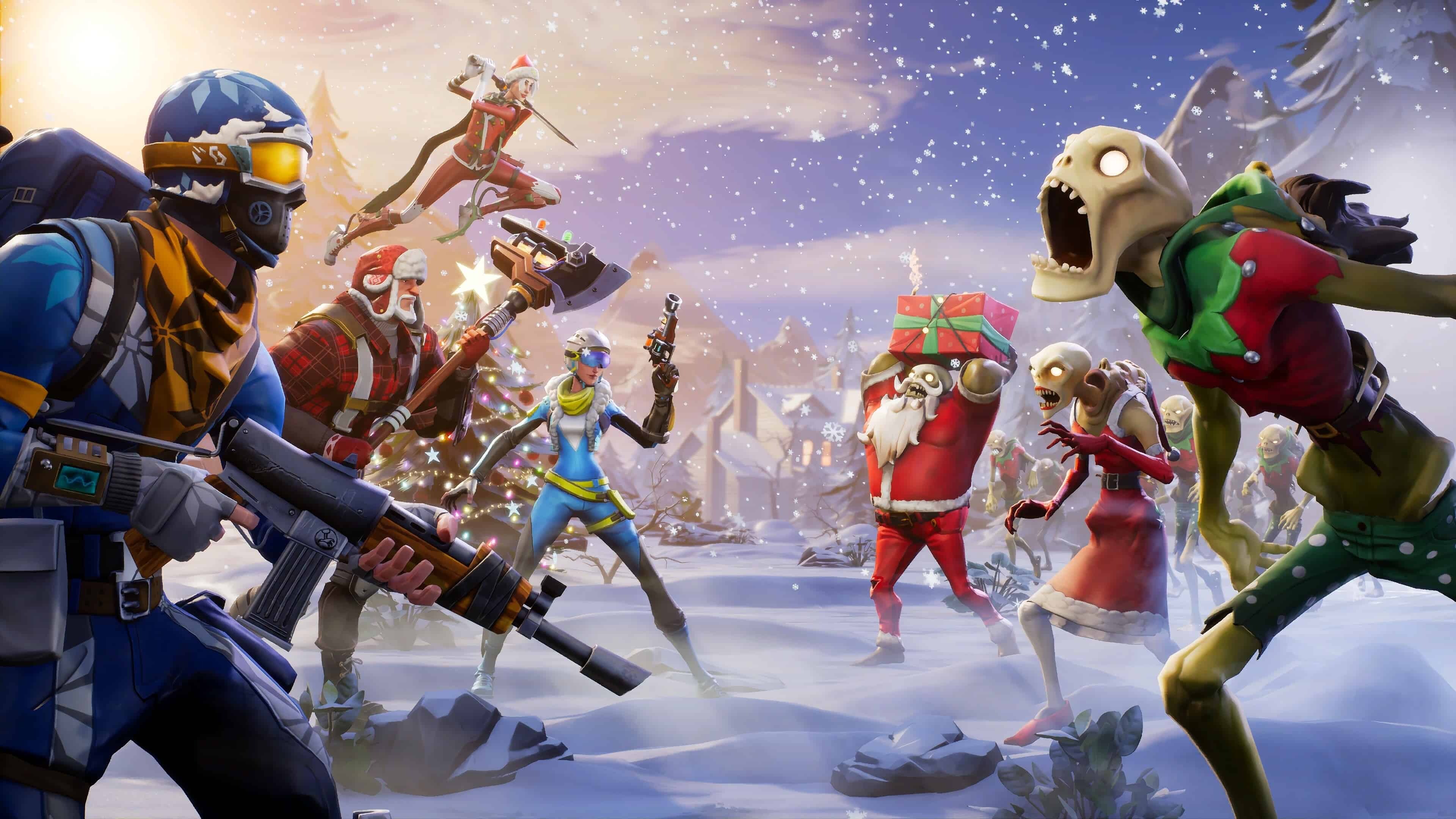 Fortnite Gaming, Winter-themed wallpapers, Free download, Chilly landscapes, 3840x2160 4K Desktop