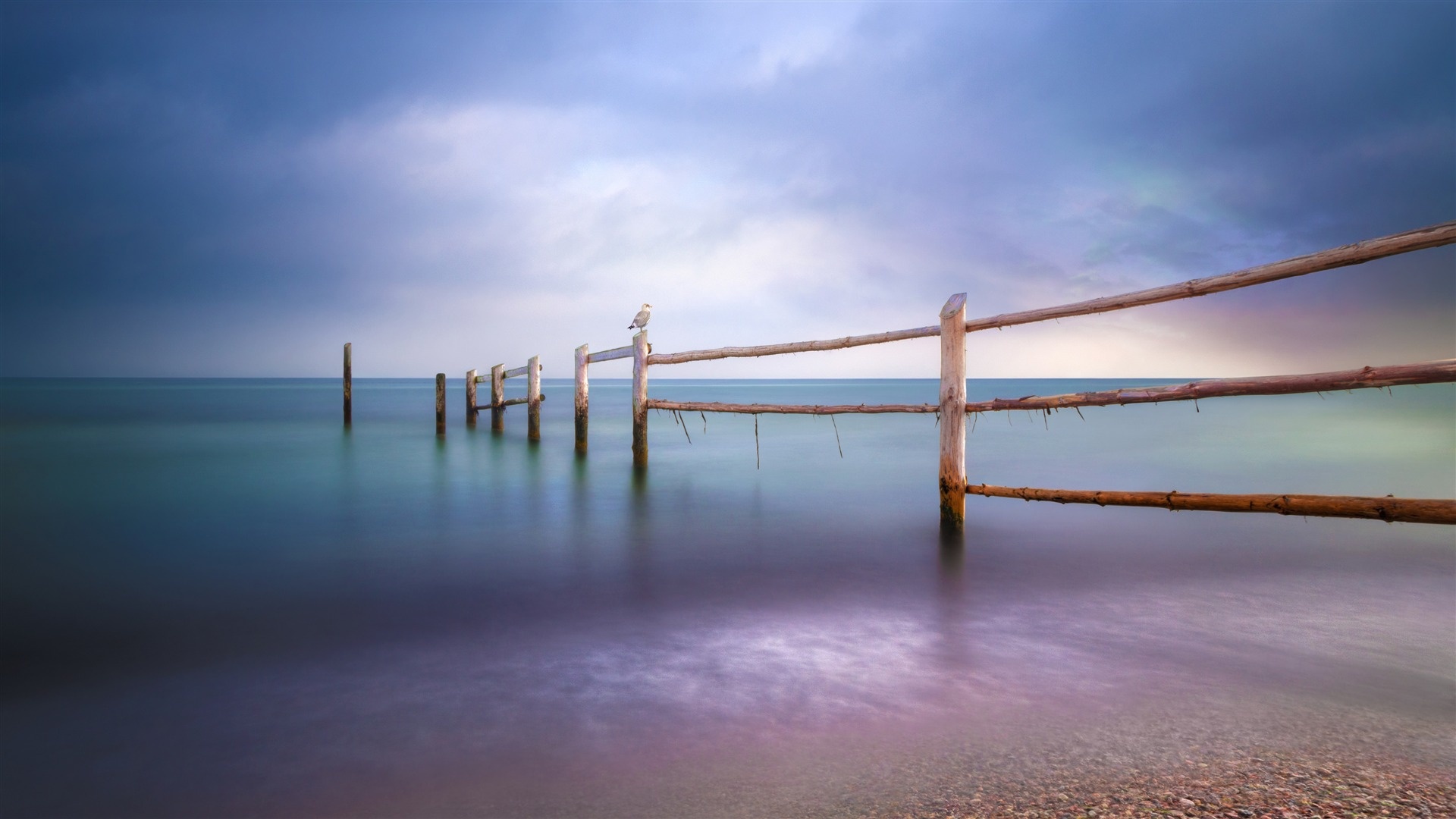 Dawn at the Baltic Sea, Tranquil beach, Peaceful morning, Majestic coastline, 1920x1080 Full HD Desktop