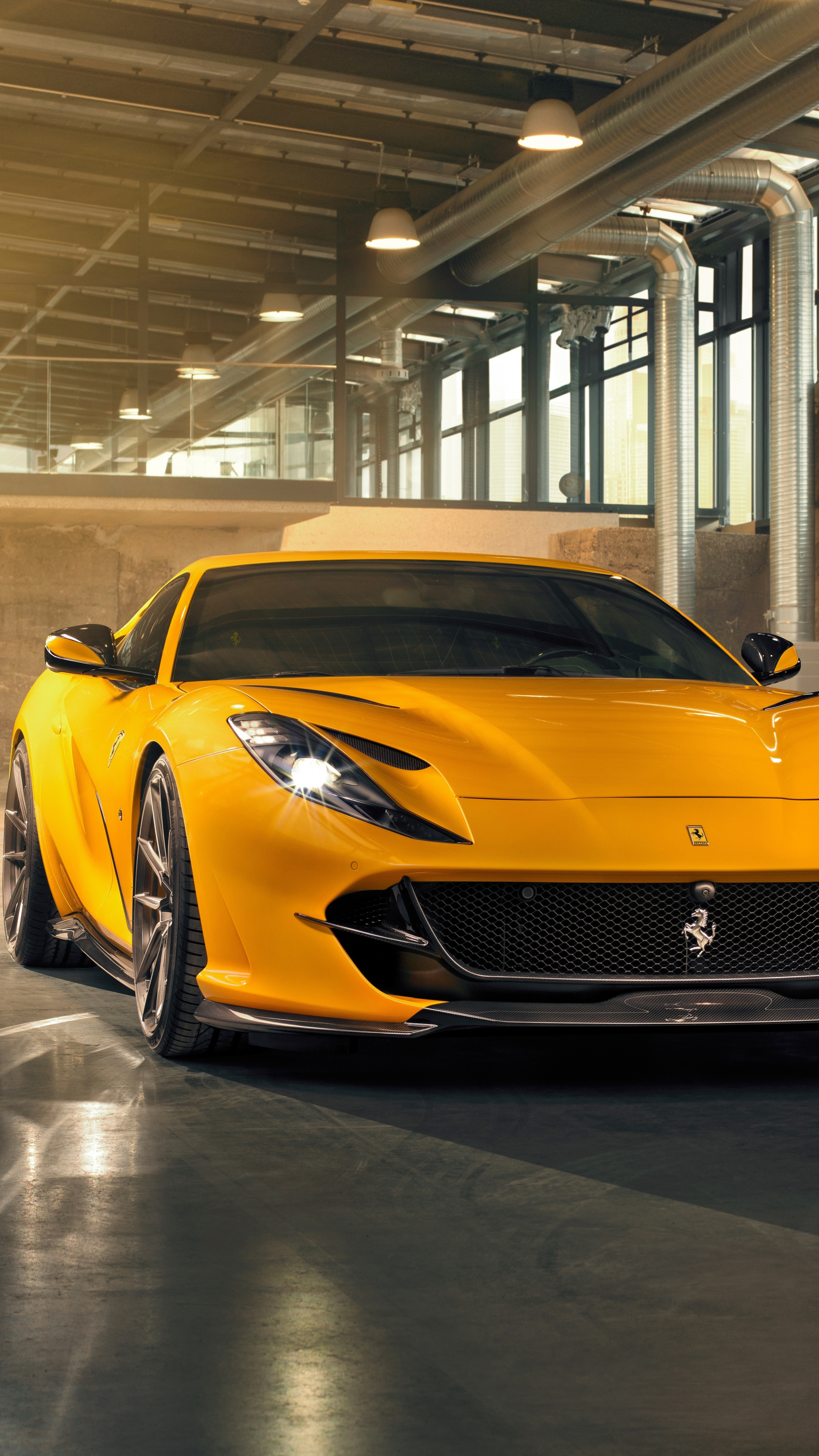 Ferrari 812 Superfast, Novitec yellow, Sony Xperia Z5 Premium Dual, 2160x3840 4K Phone