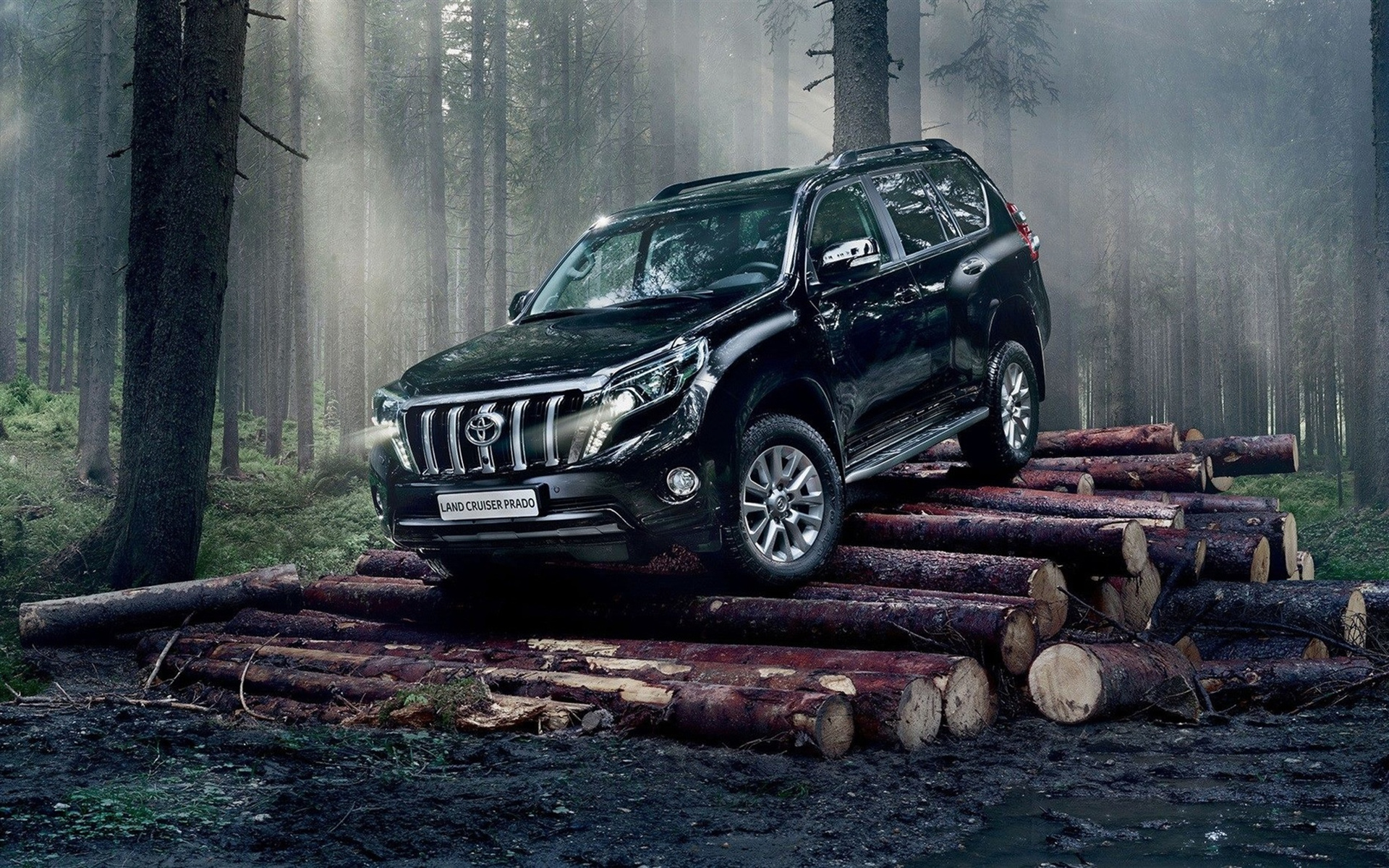 Toyota Land Cruiser Prado, Off-road capabilities, HD wallpapers, Black edition, 1920x1200 HD Desktop