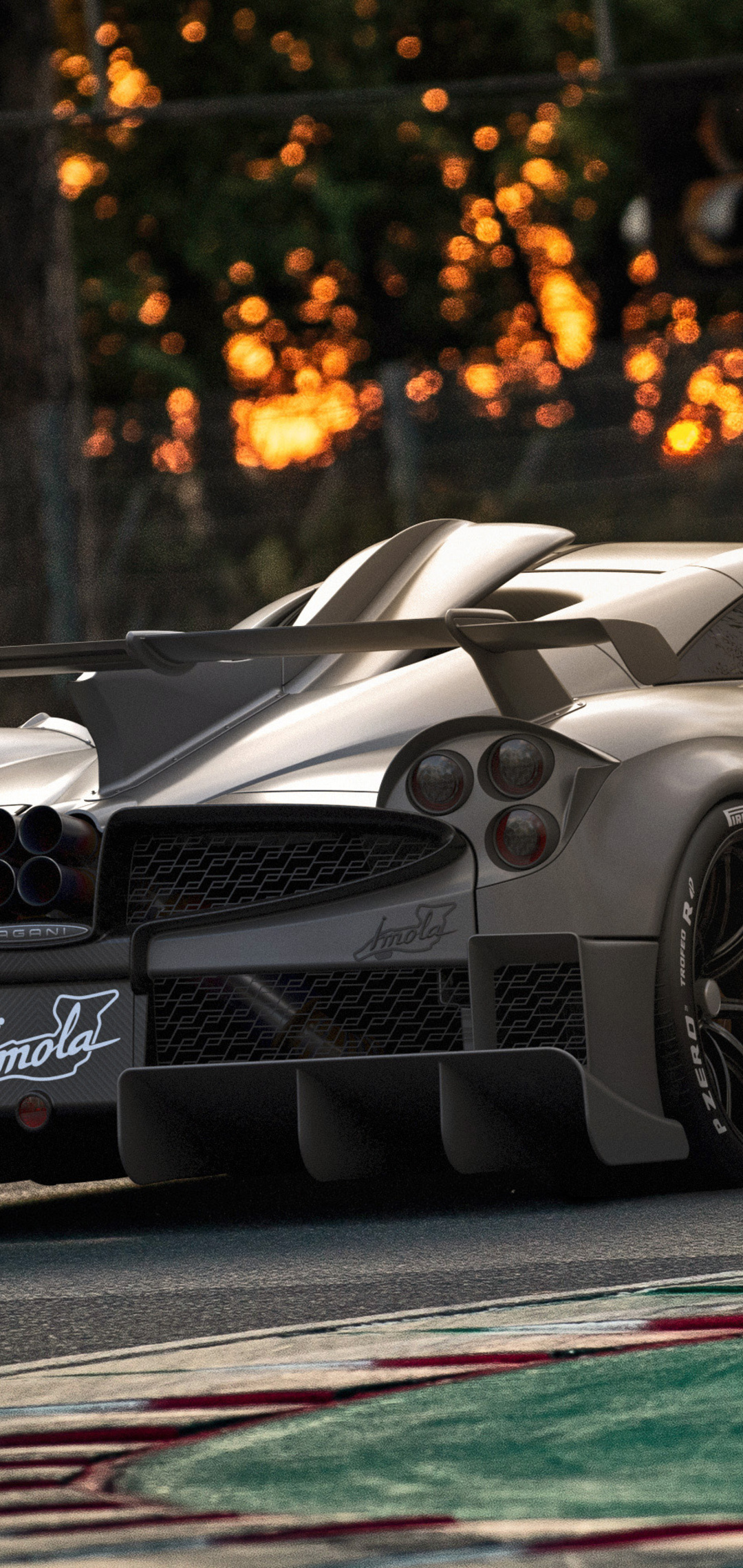 Pagani Imola, Imola logo, race track kerb, HD Phone wallpaper