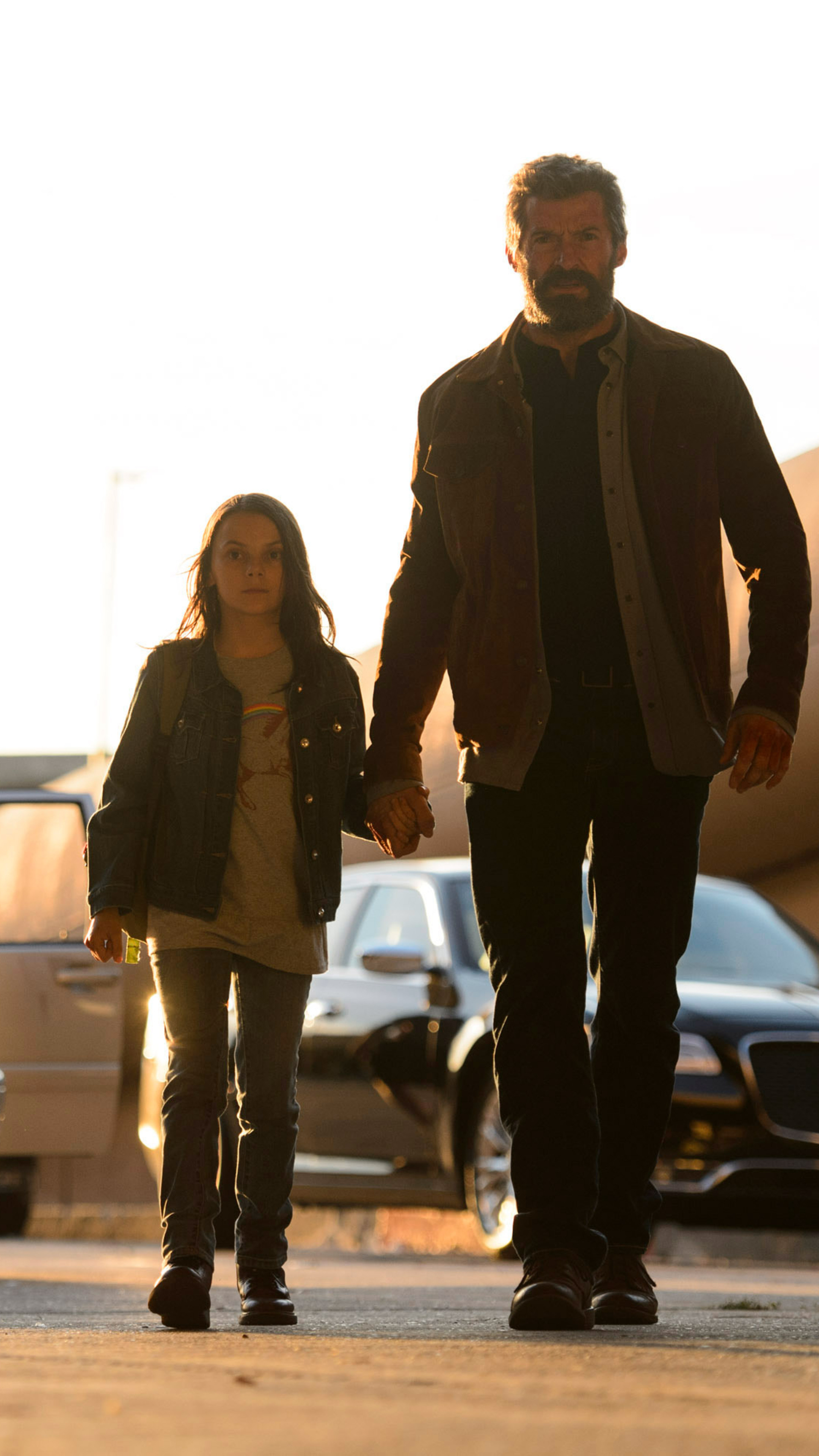 Dafne Keen, Hugh Jackman Wallpaper, 2160x3840 4K Phone
