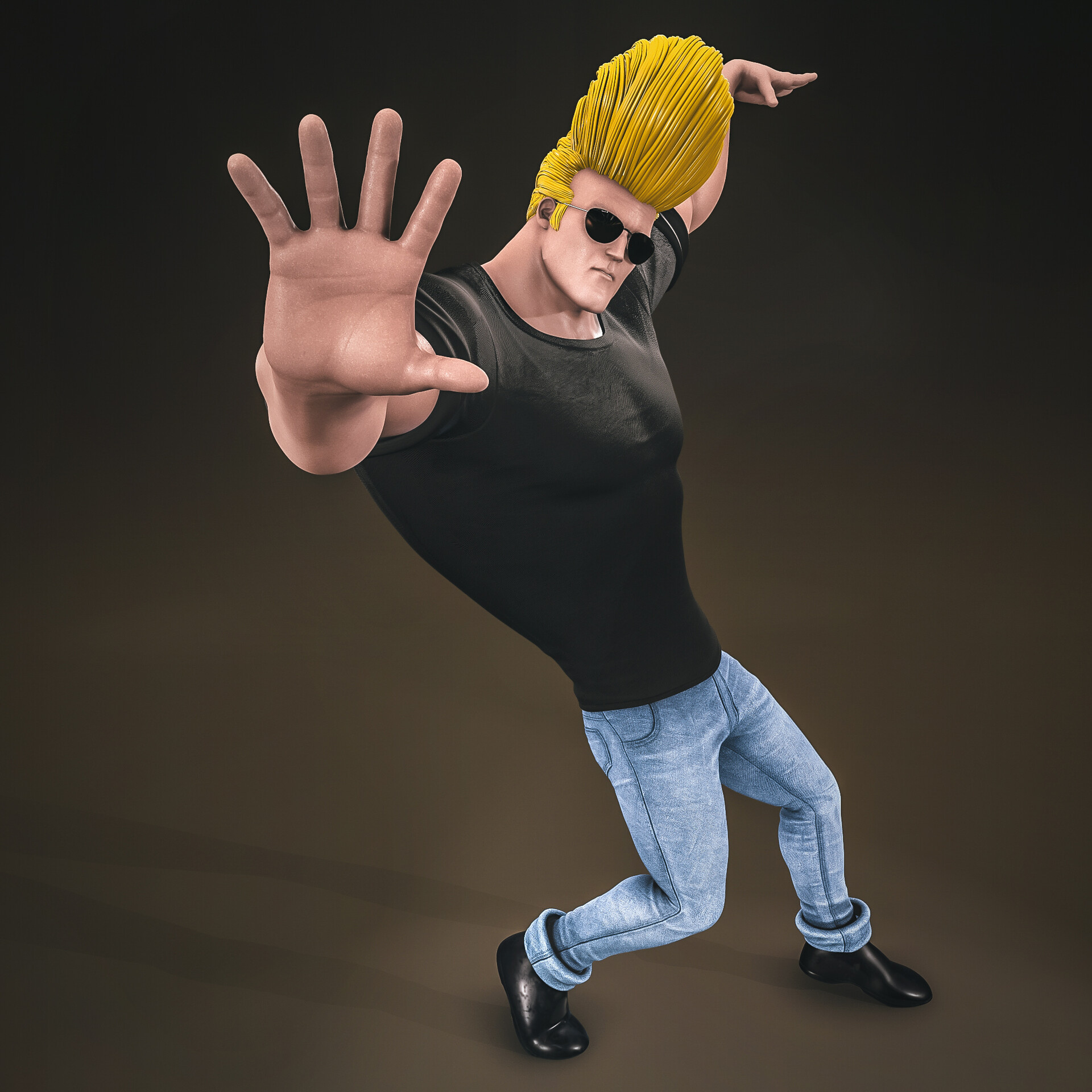 Johnny Bravo, ArtStation, Cartoon character, Artwork, 1920x1920 HD Phone