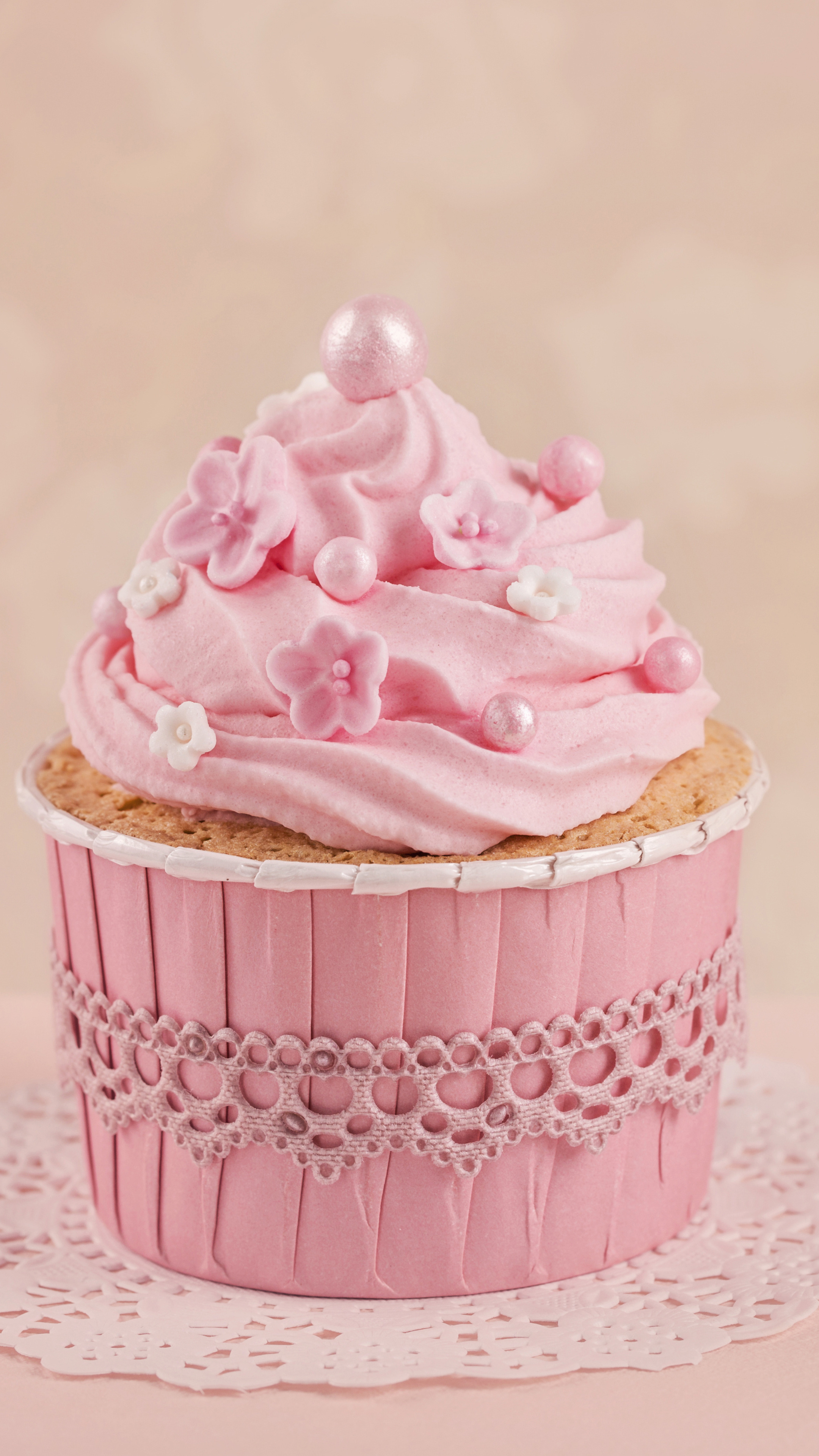 Pink cupcake, Cute design, Pretty decoration, Irresistible sweetness, 2160x3840 4K Phone