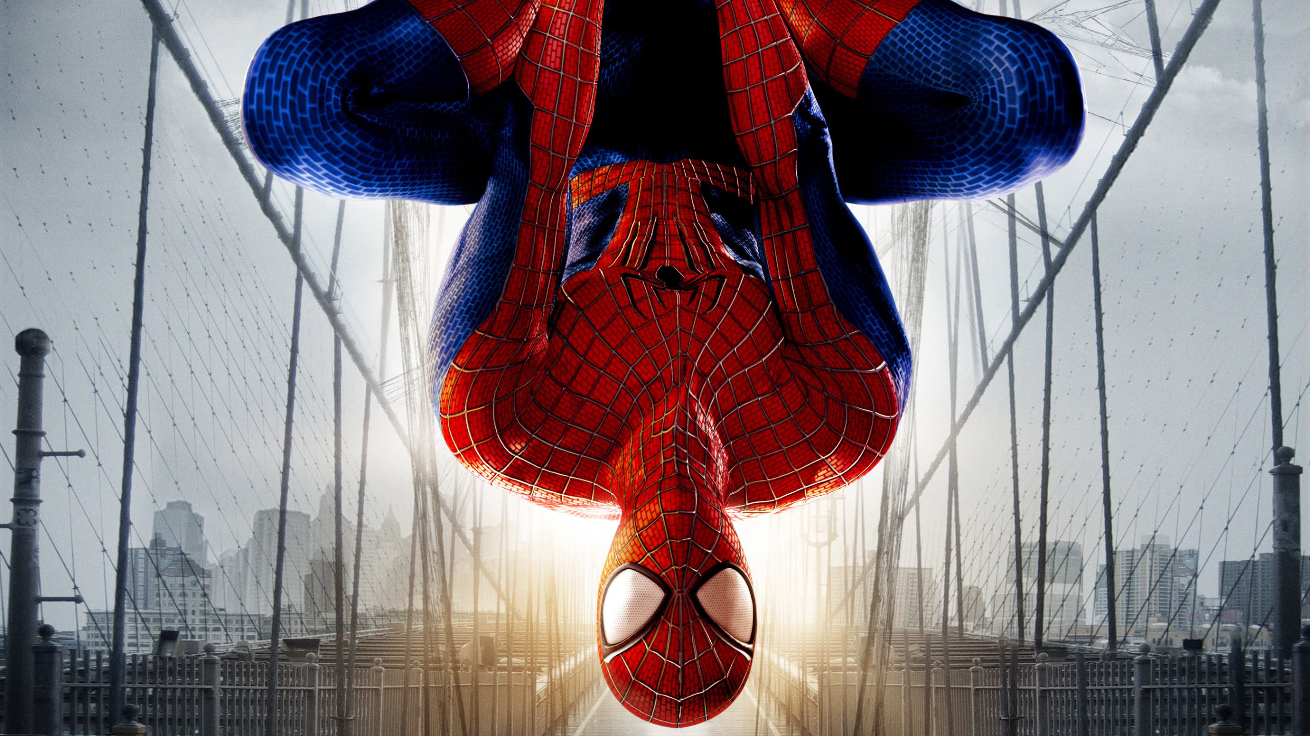 The Amazing Spider-Man, Brooklyn Bridge, New York City skyline, HD Desktop wallpaper