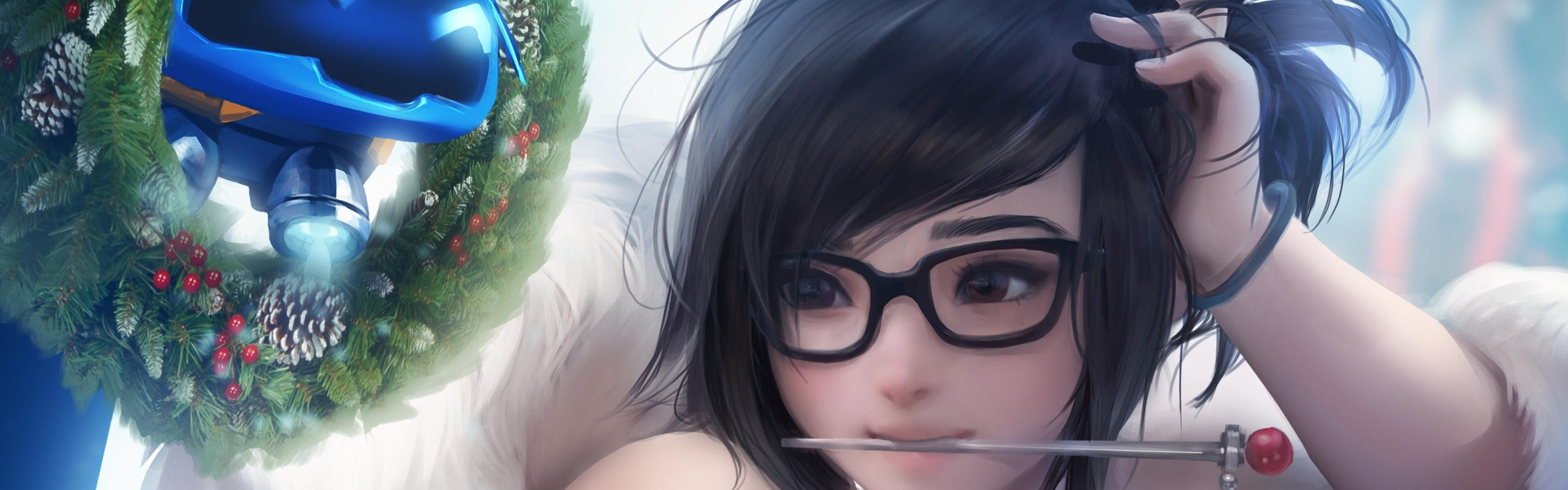 Mei (Overwatch), Fan creations, Sarah Tremblay, Inspirational wallpapers, 3840x1200 Dual Screen Desktop