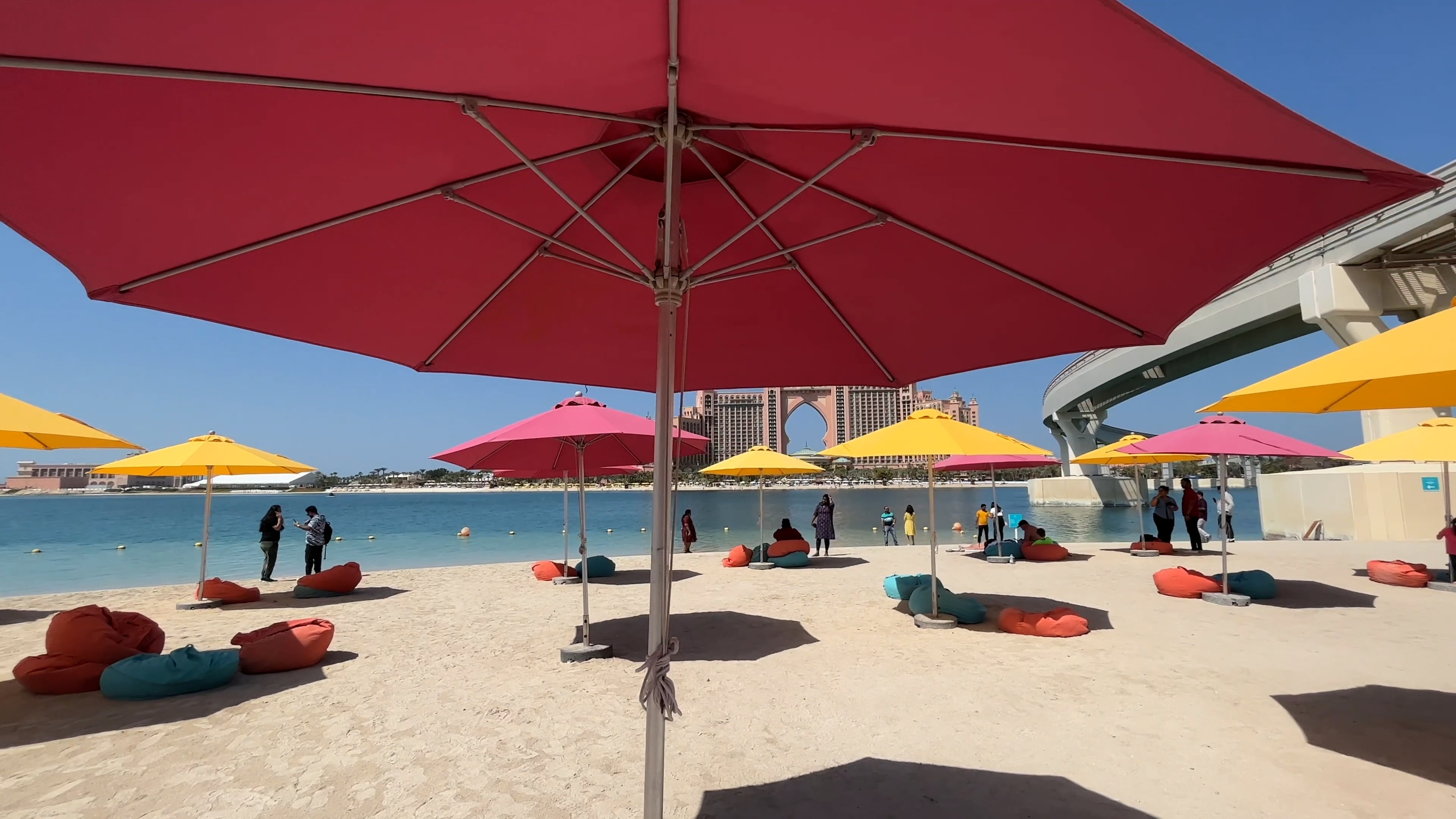 Dubai, Beach Umbrella Wallpaper, 3840x2160 4K Desktop