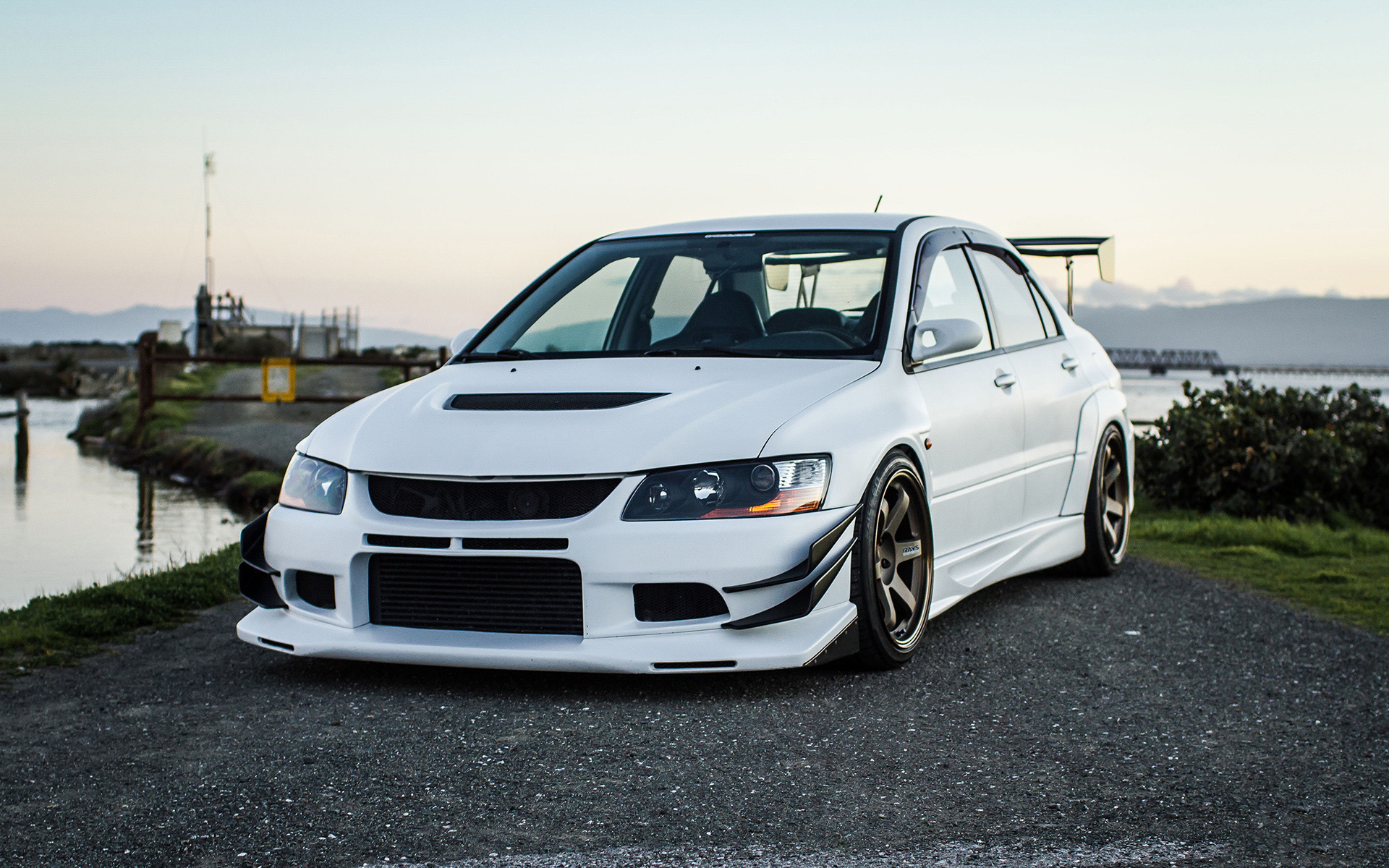 Mitsubishi Lancer (Auto), Photo picture, White Mitsubishi Lancer, Evo IX tuning, 1920x1200 HD Desktop