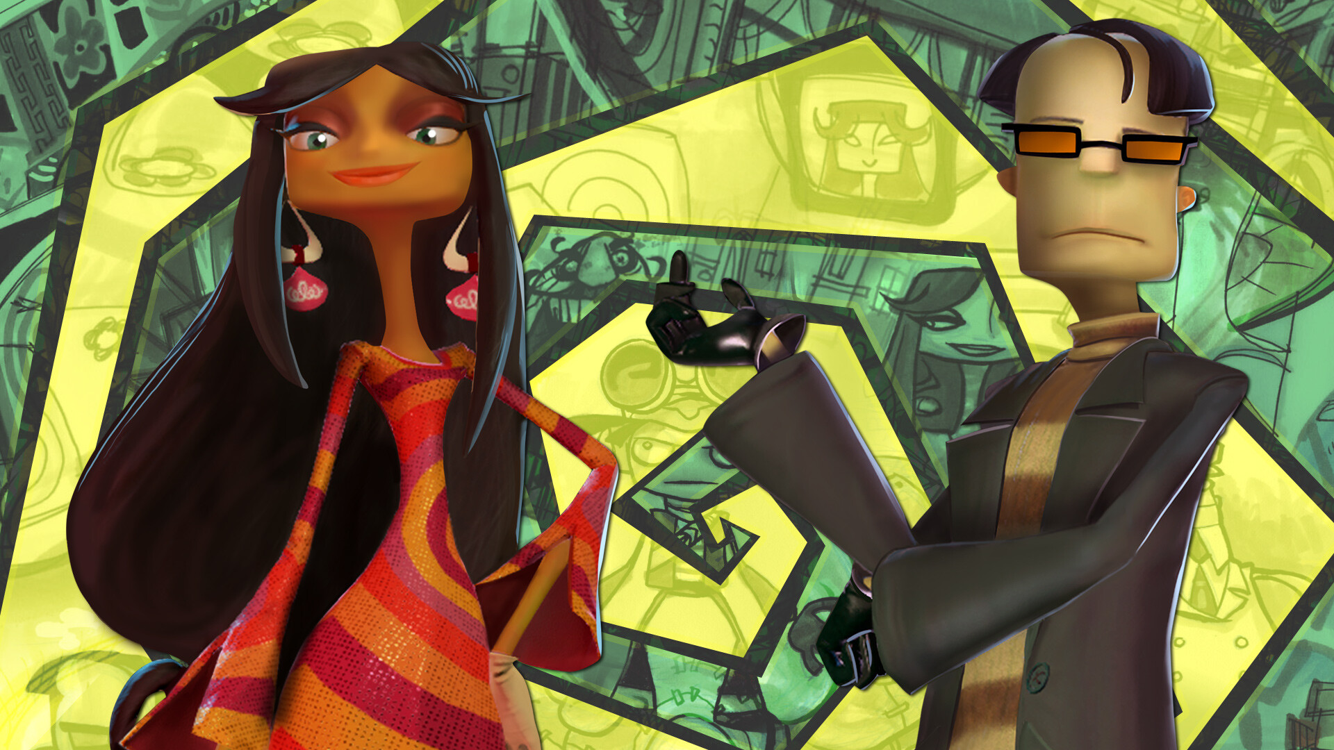 Milla and Sasha Nein, Psychonauts 2 Wallpaper, 1920x1080 Full HD Desktop