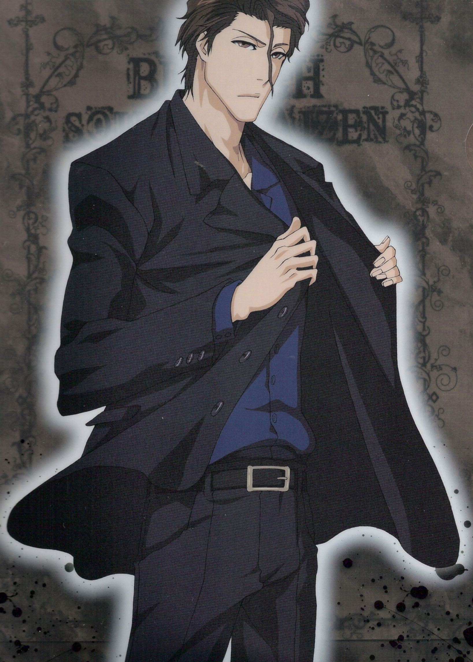 Sosuke Aizen, Bleach anime, black overcoat suit, HD Phone wallpaper