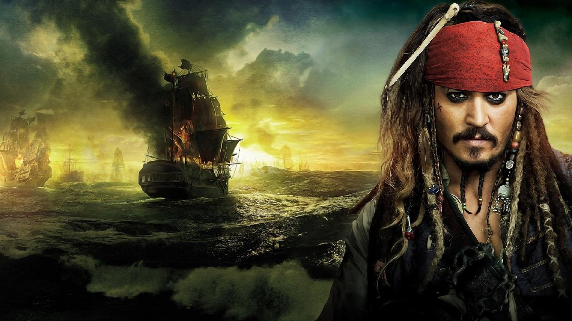 Pirates of the Caribbean, Adventure on the high seas, Captain Jack Sparrow, 1920x1080 Full HD Desktop