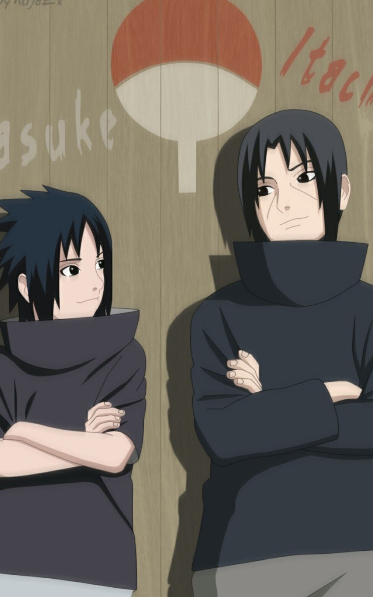 Sasuke Uchiha, Itachi Uchiha, Uchiha clan symbol, HD Phone wallpaper