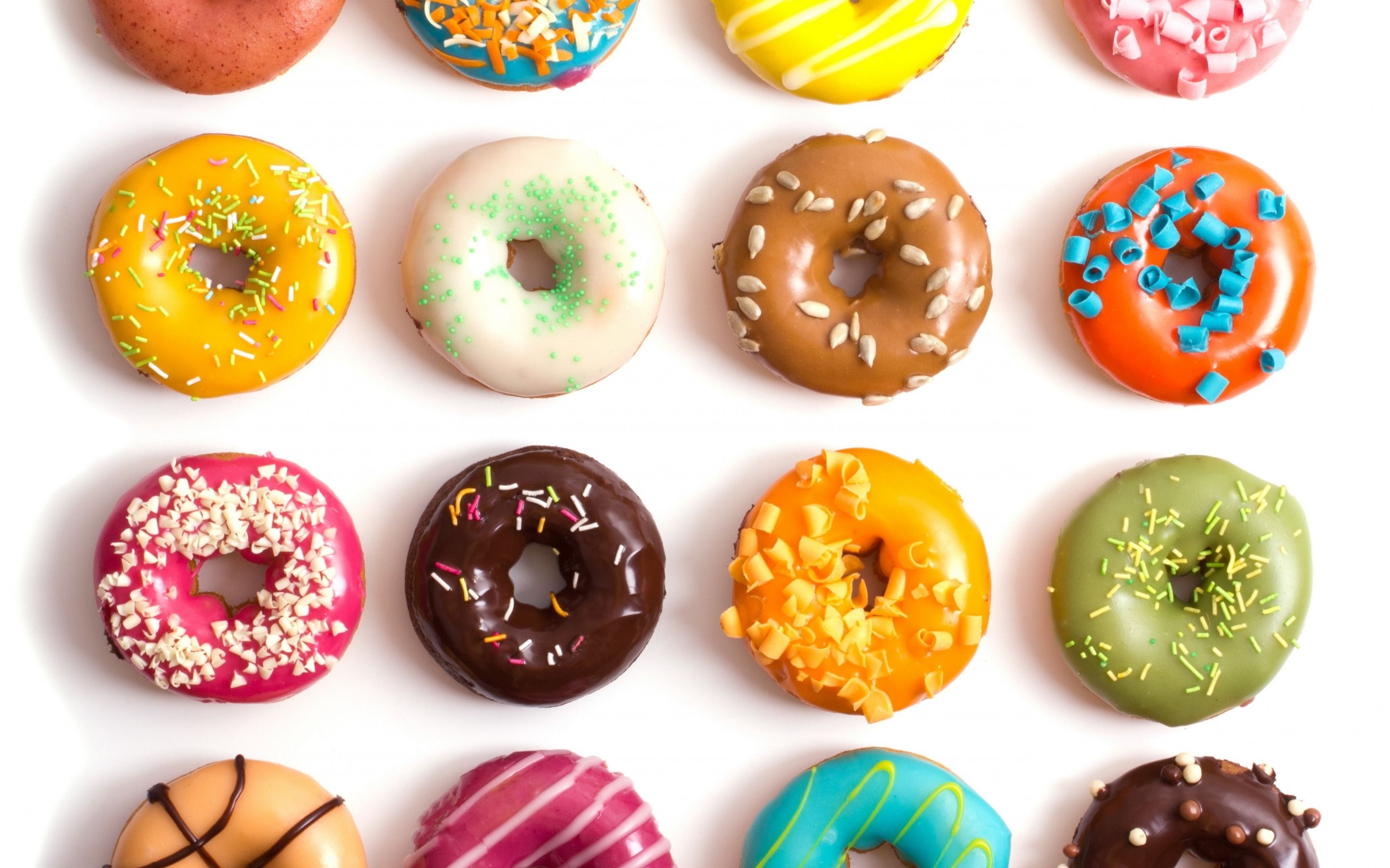 Donut wallpapers, Vibrant collection, Variety of flavors, Sugar-coated, 2880x1800 HD Desktop