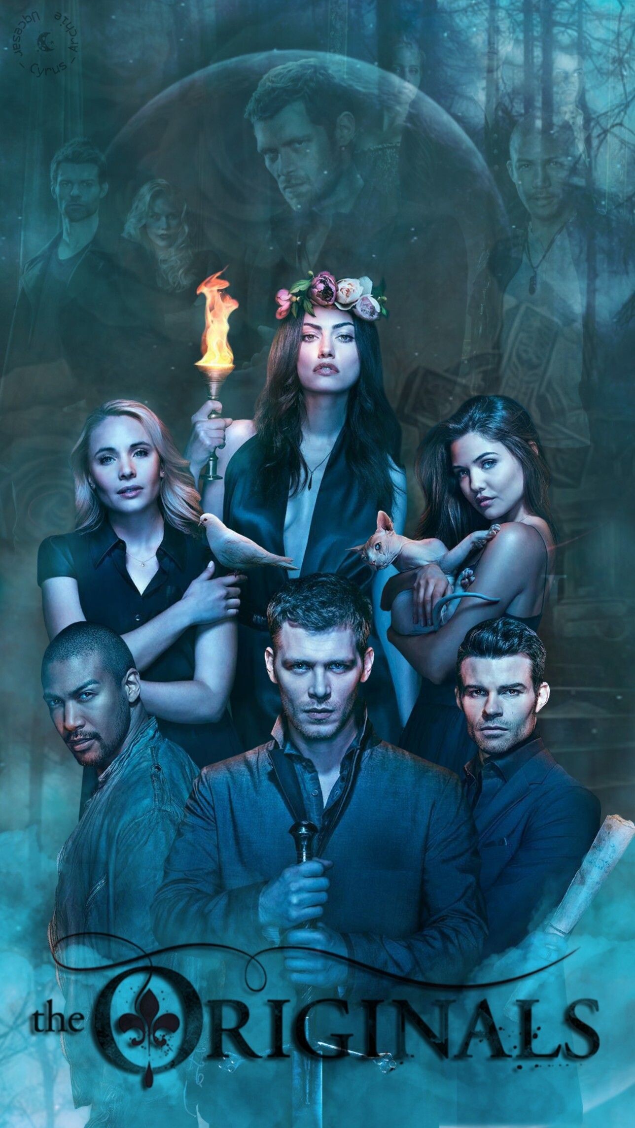 The Originals TV series wallpaper, Vampire-themed imagery, Dark aesthetic, Striking visuals, 1290x2290 HD Phone