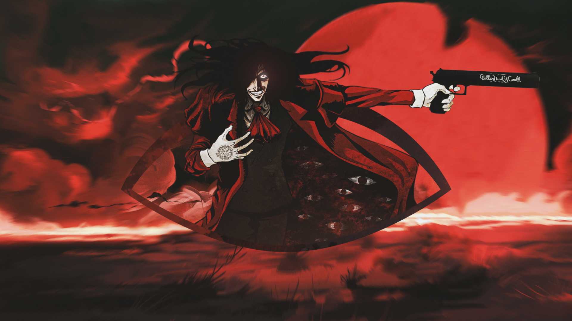 Hellsing, 4K Ultra HD wallpaper, Dark fantasy, Intense, 1920x1080 Full HD Desktop