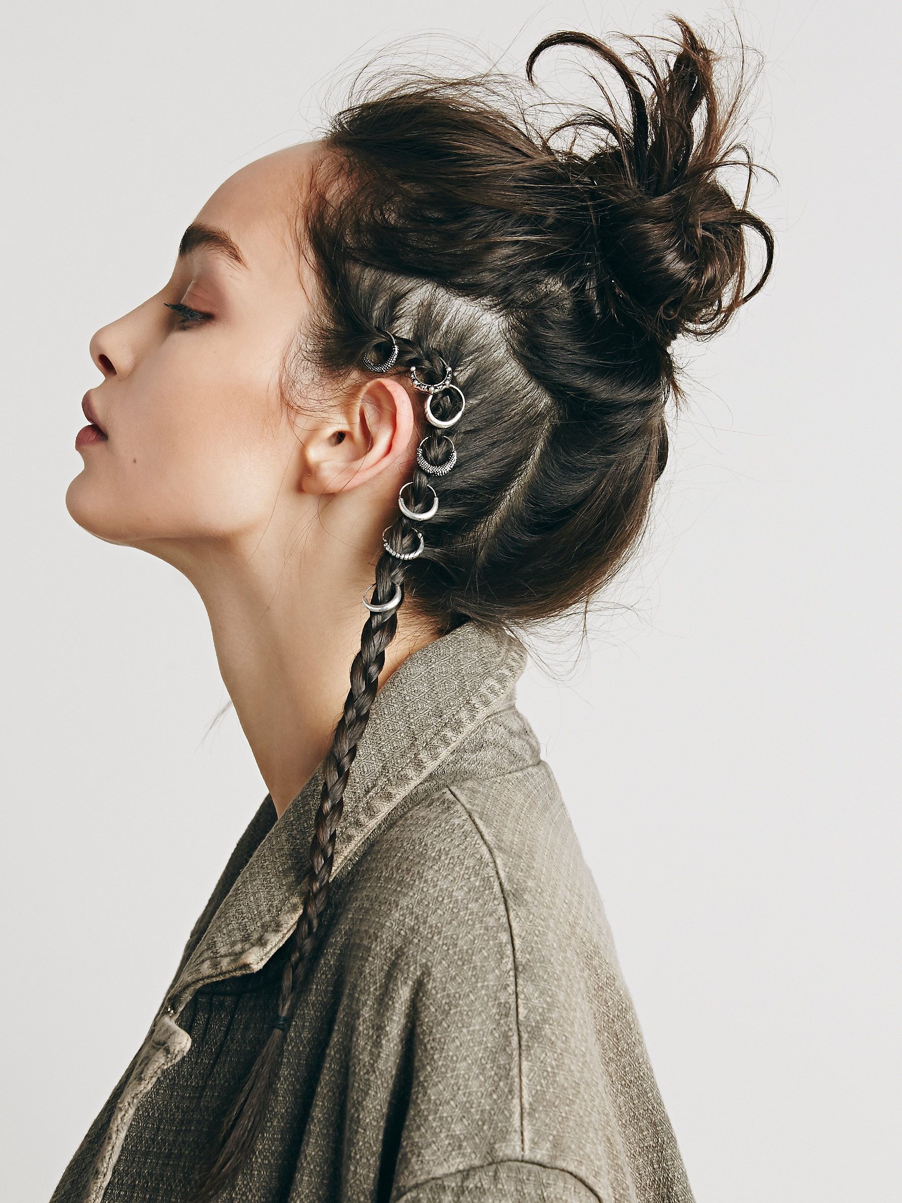 Bun and braid, Hair ring Wallpaper, 1780x2380 HD Phone