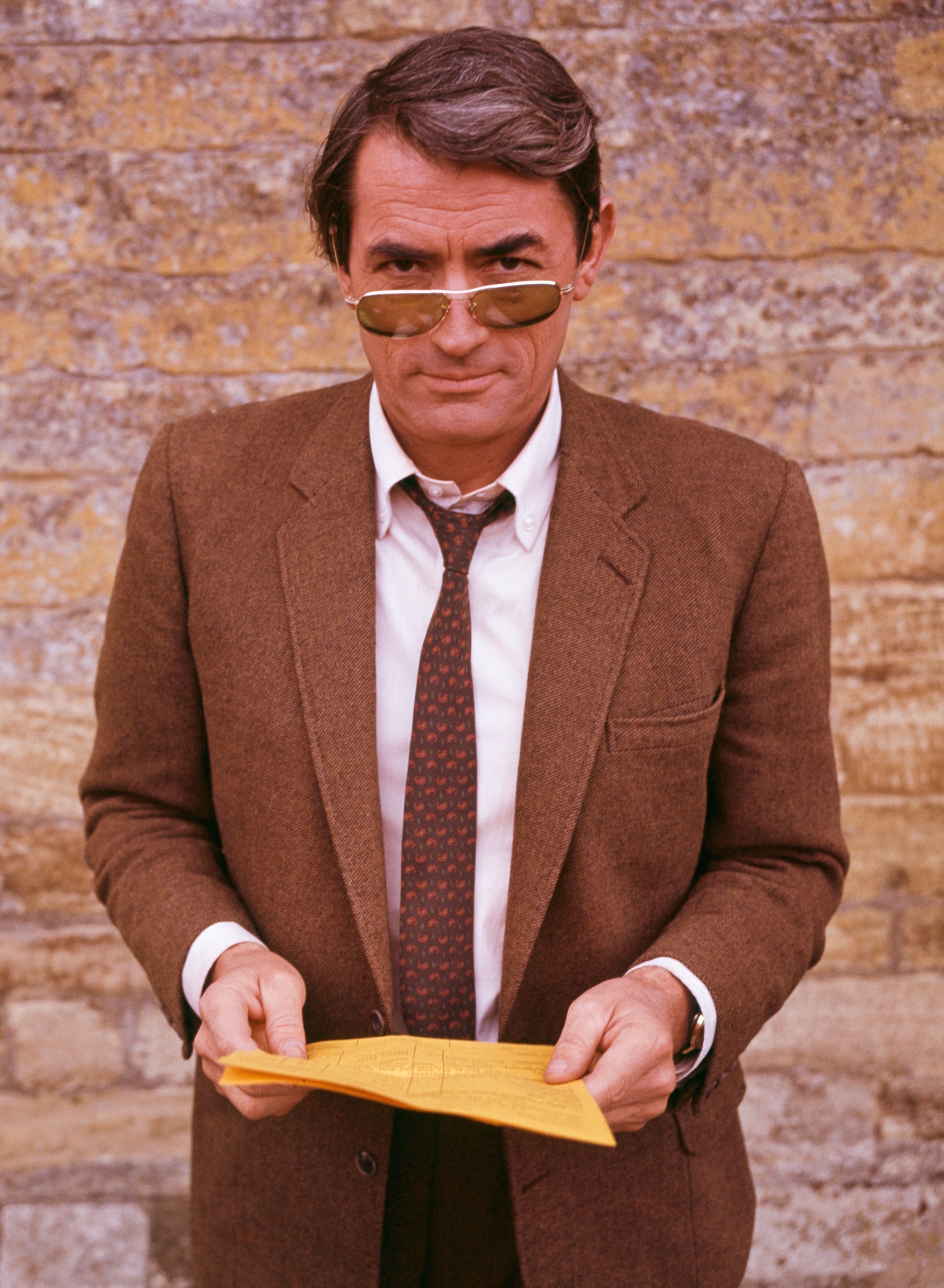 Gregory Peck, Iconic fashion, Arabesque inspiration, Stylish on-screen presence, 2110x2880 HD Phone