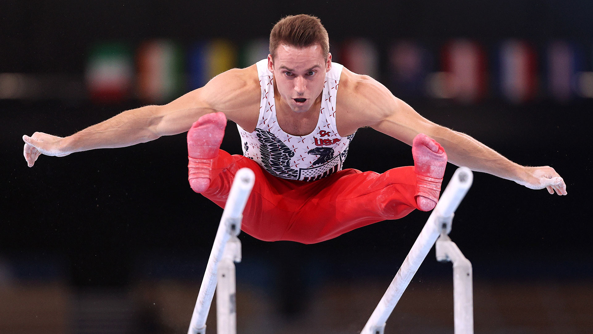 Sam Mikulak, Parallel Bars Wallpaper, 1920x1080 Full HD Desktop