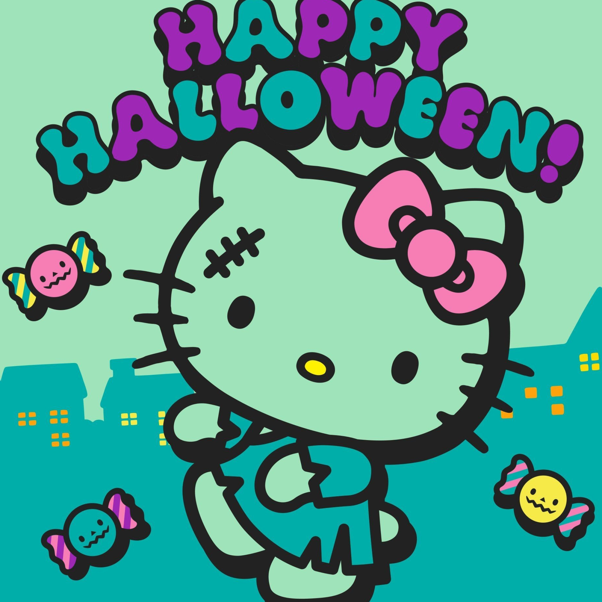 Poster, Hello Kitty Halloween Wallpaper, 2050x2050 HD Phone