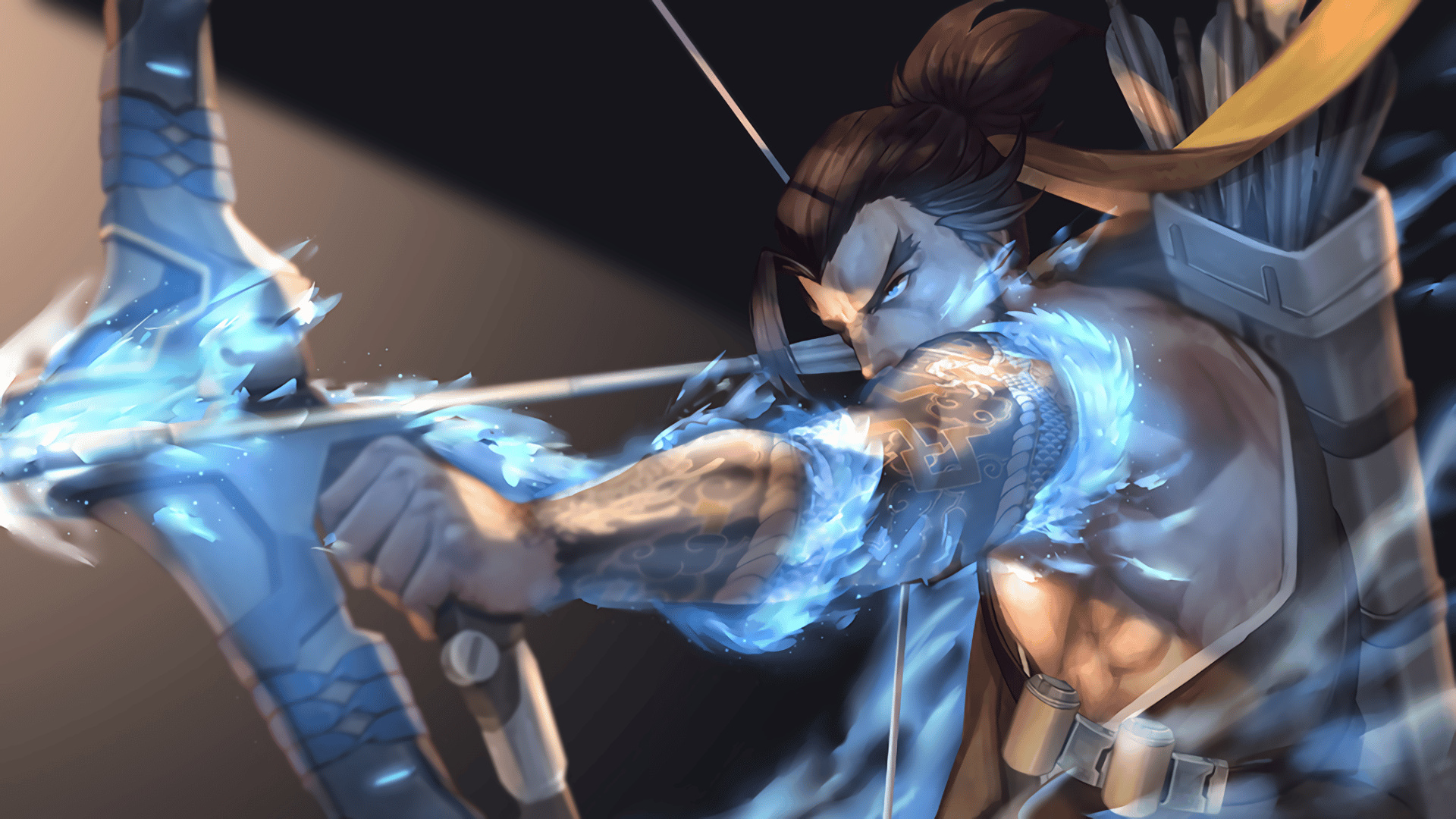 Hanzo, Archer, Overwatch art, Dynamic and powerful, 1920x1080 Full HD Desktop