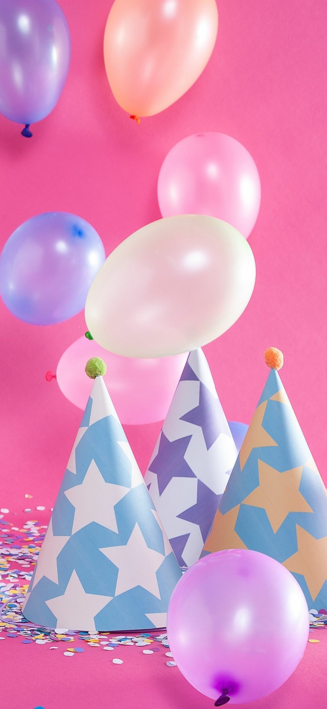 Birthday party, Balloons Wallpaper, 1130x2440 HD Phone
