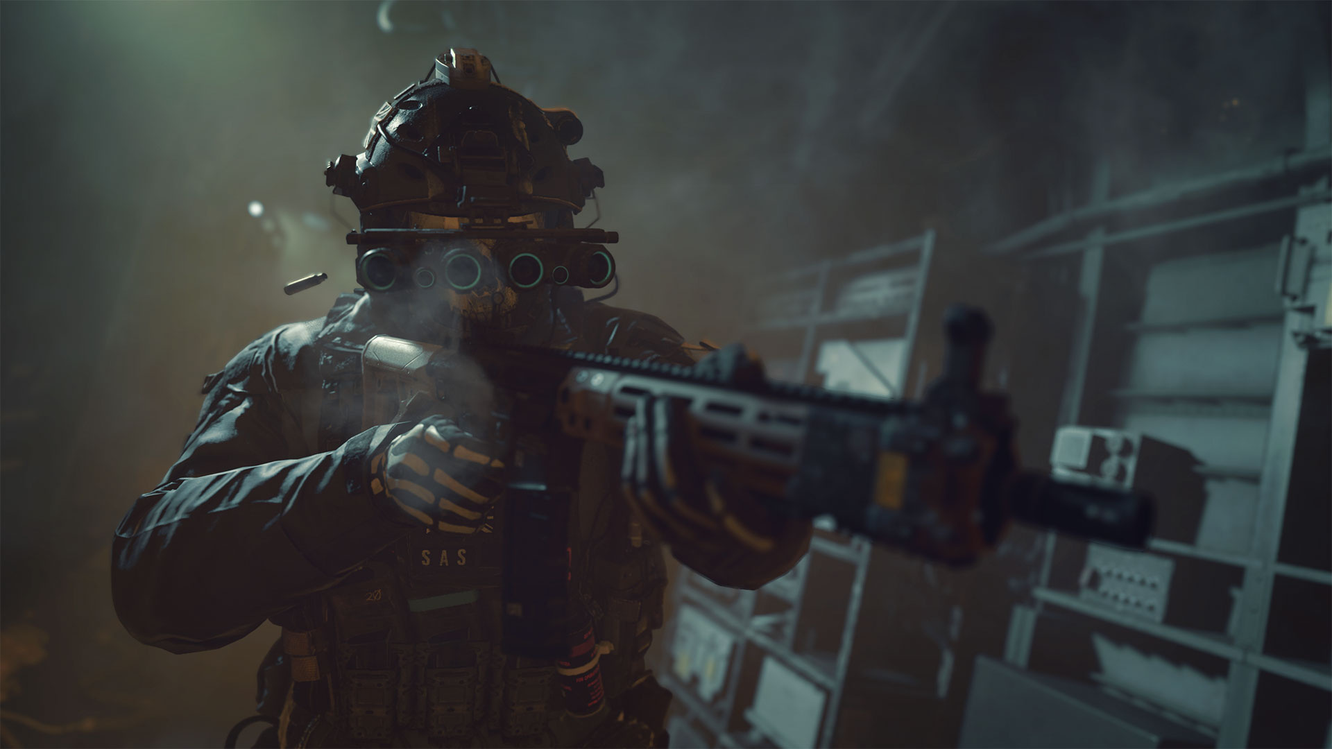 Simon Ghost Riley, GPNVG-18 night vision goggles, Tactical assault rifle, Full HD Desktop wallpaper