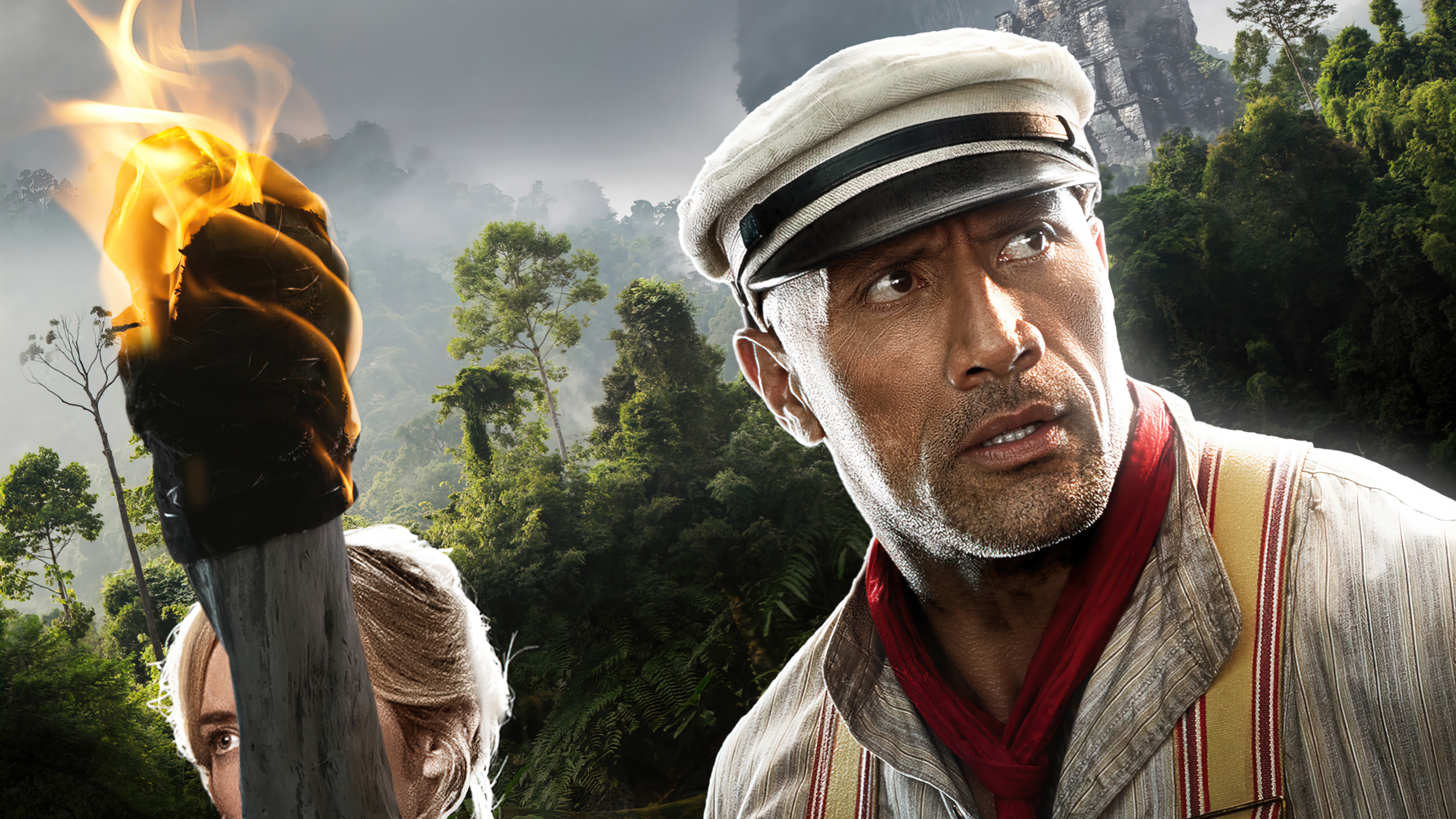 Dwayne Johnson in Jungle Cruise, 4k Ultra HD wallpaper, Action hero, Epic jungle expedition, 3840x2160 4K Desktop