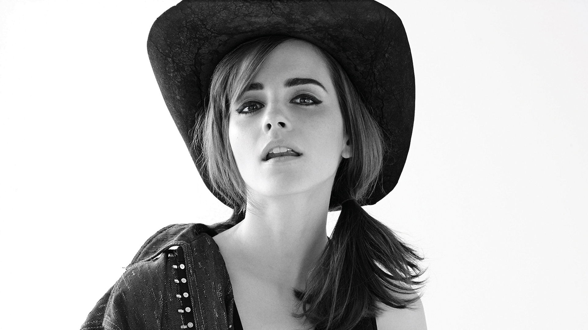 Emma Watson, Black and white, High resolution wallpaper, 1920x1080 Full HD Desktop