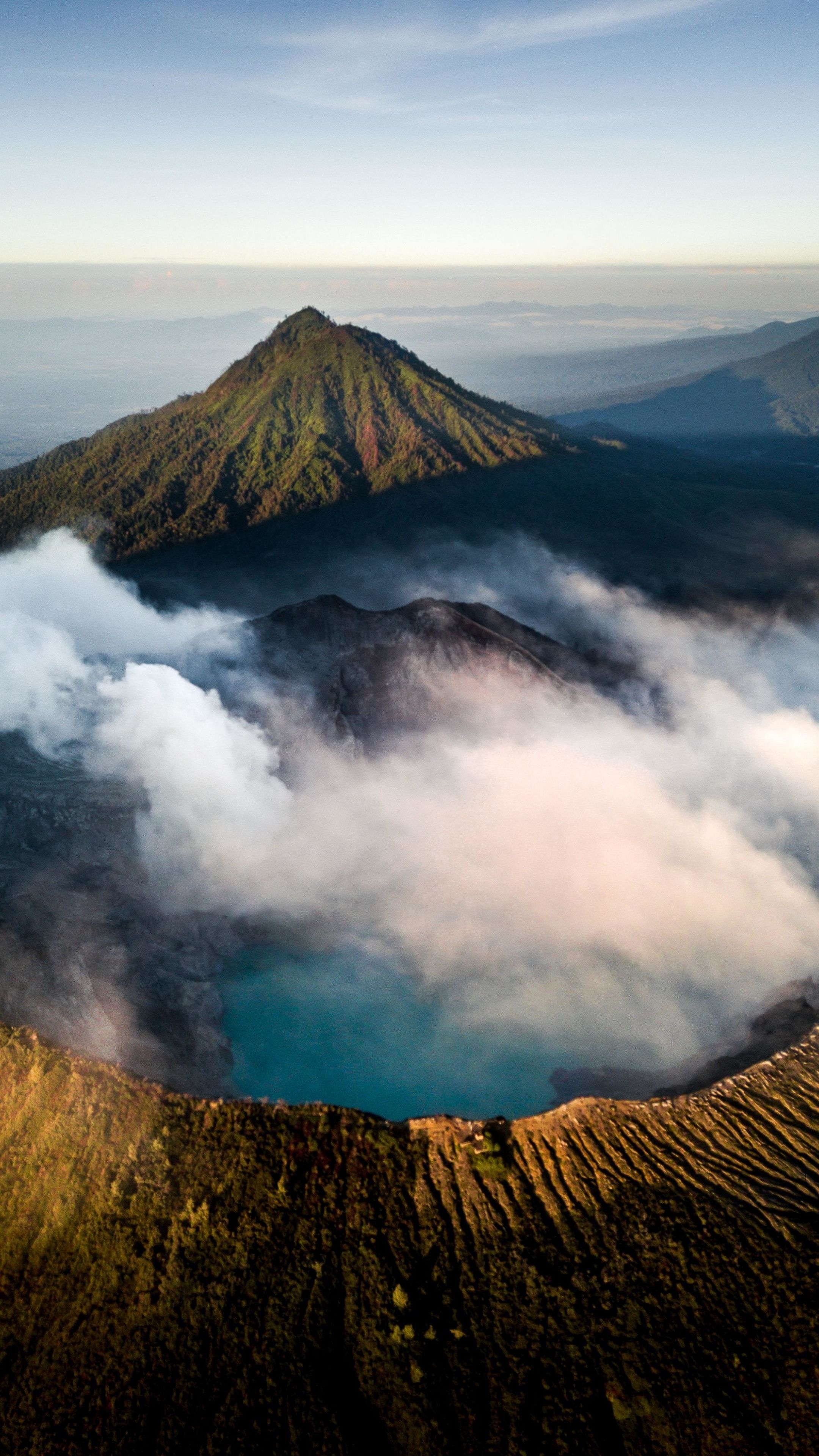 Asia, Travel destination, Cloudy mountains, Volcanic landscapes, 2160x3840 4K Phone