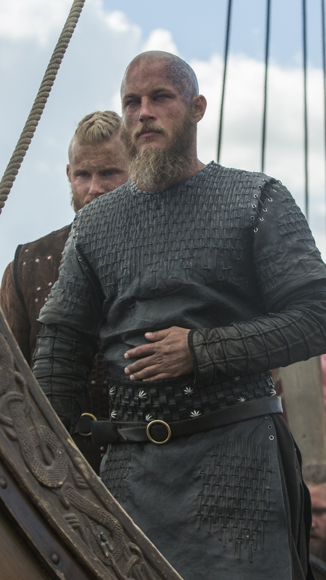 Ragnar Lothbrok, Bjorn Ironside, Viking longship, Full HD Phone wallpaper