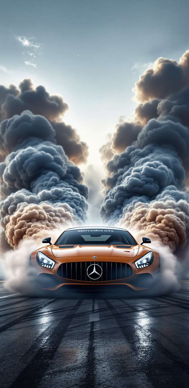 Mercedes-Benz AMG GT S, Luxury Car Wallpaper, Drifting, Smoking Wheels, Coupe, Retina