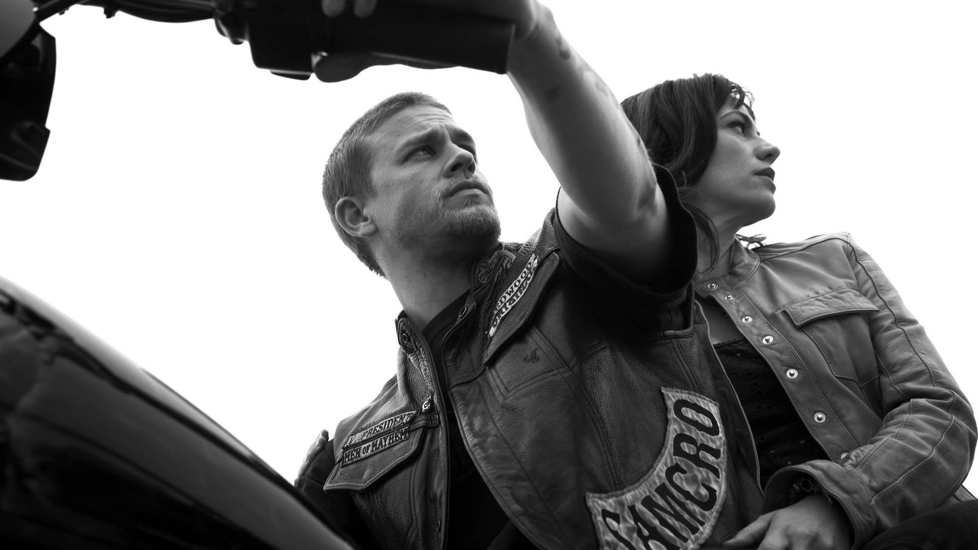 Jax Teller, Tara Knowles, SAMCRO leather vest, Full HD Desktop wallpaper