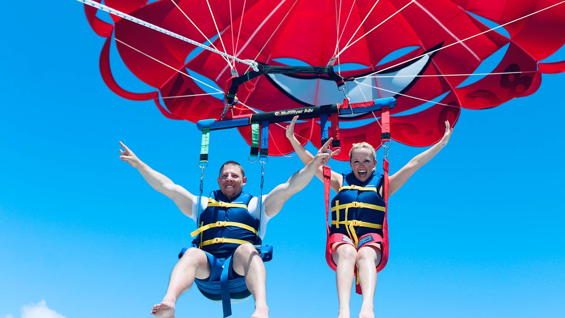 Palm Beach parasailing, Flyer's paradise, Affordable rates, Book now, 1920x1080 Full HD Desktop