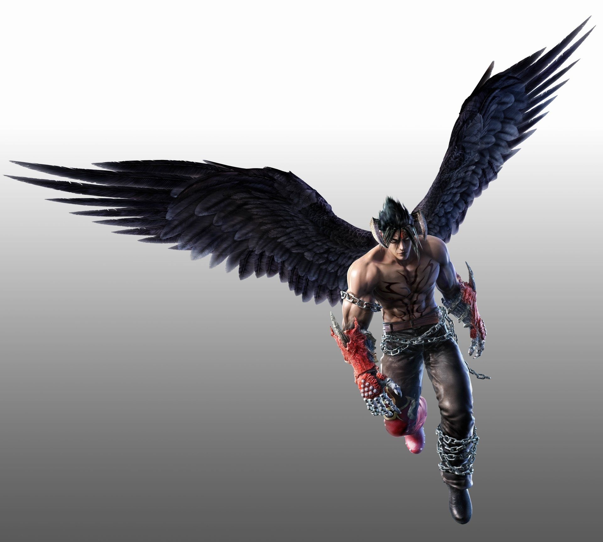 Devil Jin, Tekken 7, black feathered wings, HD Desktop wallpaper
