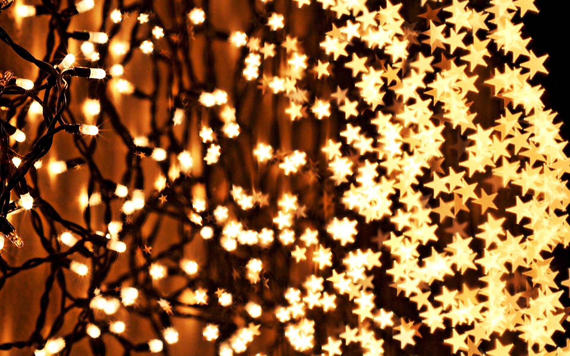 Gold lights, Christmas decorations, Glowing ornaments, Festive ambiance, 1920x1200 HD Desktop